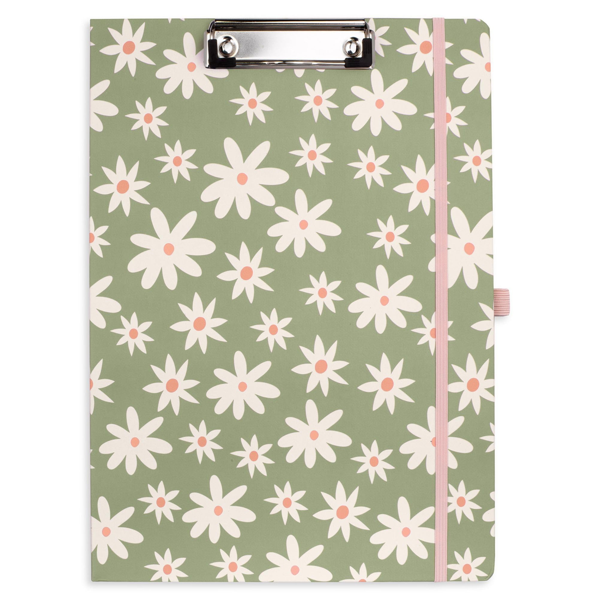 Steel Mill & Co Cute Clipboard Folio with Refillable Lined Notepad and Interior Storage Pocket, Black and White Padfolio for Work, Black Dots