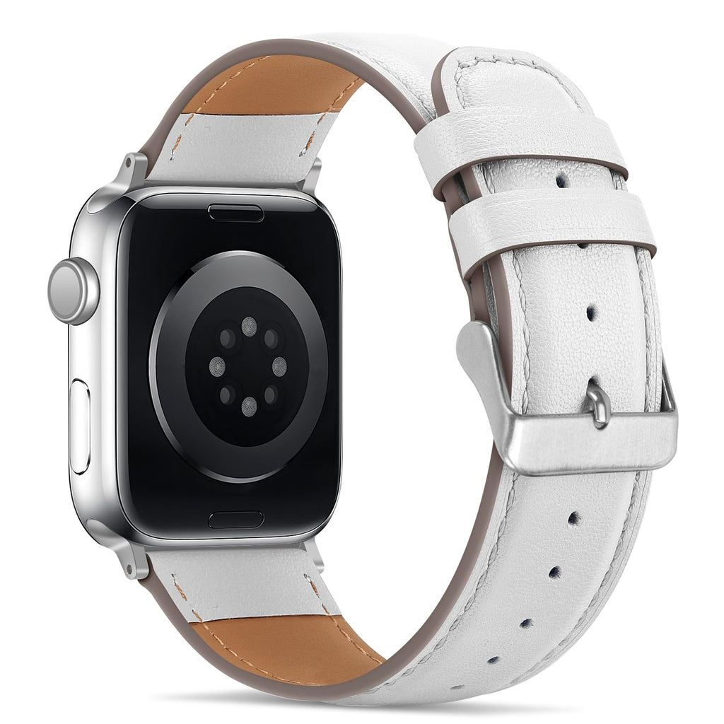 Tasikar Bands Compatible with Apple Watch Band 42mm (Series11/10) 41mm 40mm 38mm Men Genuine Leather Replacement Bands Compatible with Apple Watch SE Series 11 10 9 8 7 6 5 4 3, Black