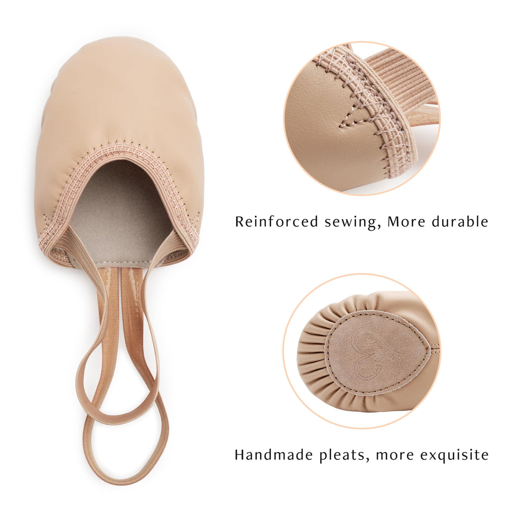 Stelle Leather Half Soles Dance Shoes Womens Lyrical Pirouette Turners Dance Shoes for Turning (Girls/Boys/Men/Adult)