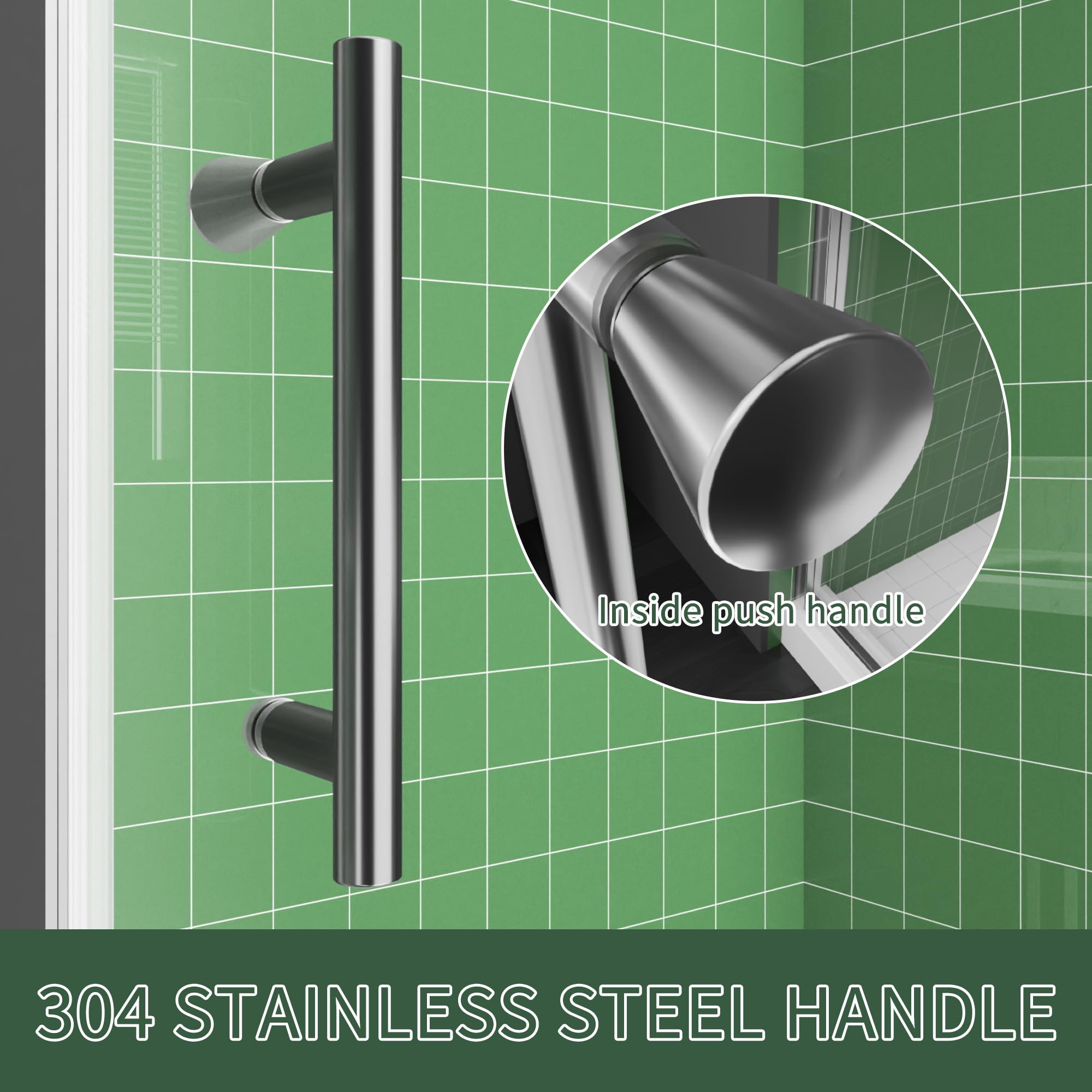 38–42 Inch W x 71 Inch H Semi-Frameless Pivot Shower Door, Swing Glass Shower Door with 1/4" (6mm) Clear SGCC Tempered Glass, Matte Black Finish, Reversible Installation for Bathroom
