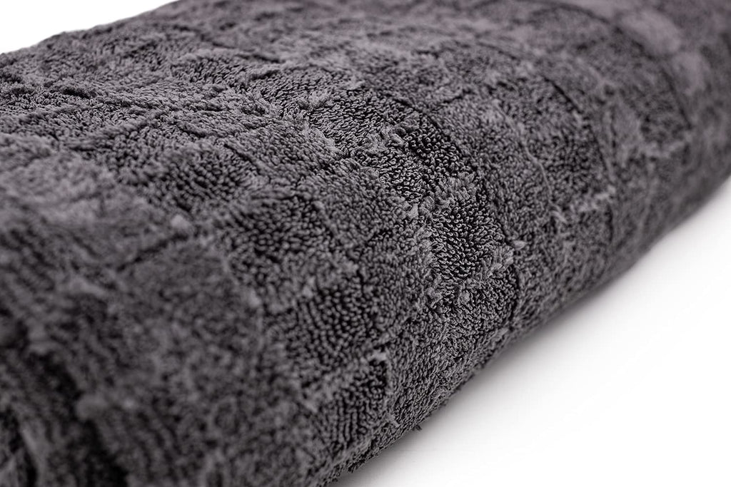 The Rag Company Gauntlet Car Drying Towel, Ultra-Absorbent 70/30 Blend Korean Microfiber, Dries Vehicles Faster Without Scratching, 900 GSM, 12x12 Inches, Ice Grey/Grey, 3-Pack