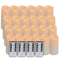 Aignis 12-Pack Waterproof Flameless Candles, 2.2" Slim Plastic Battery Operated LED Pillar Candles with 2 Remotes & Timers, Melt-Proof Fake Electric Candles for Outdoor Patio, Wedding, Home Decor