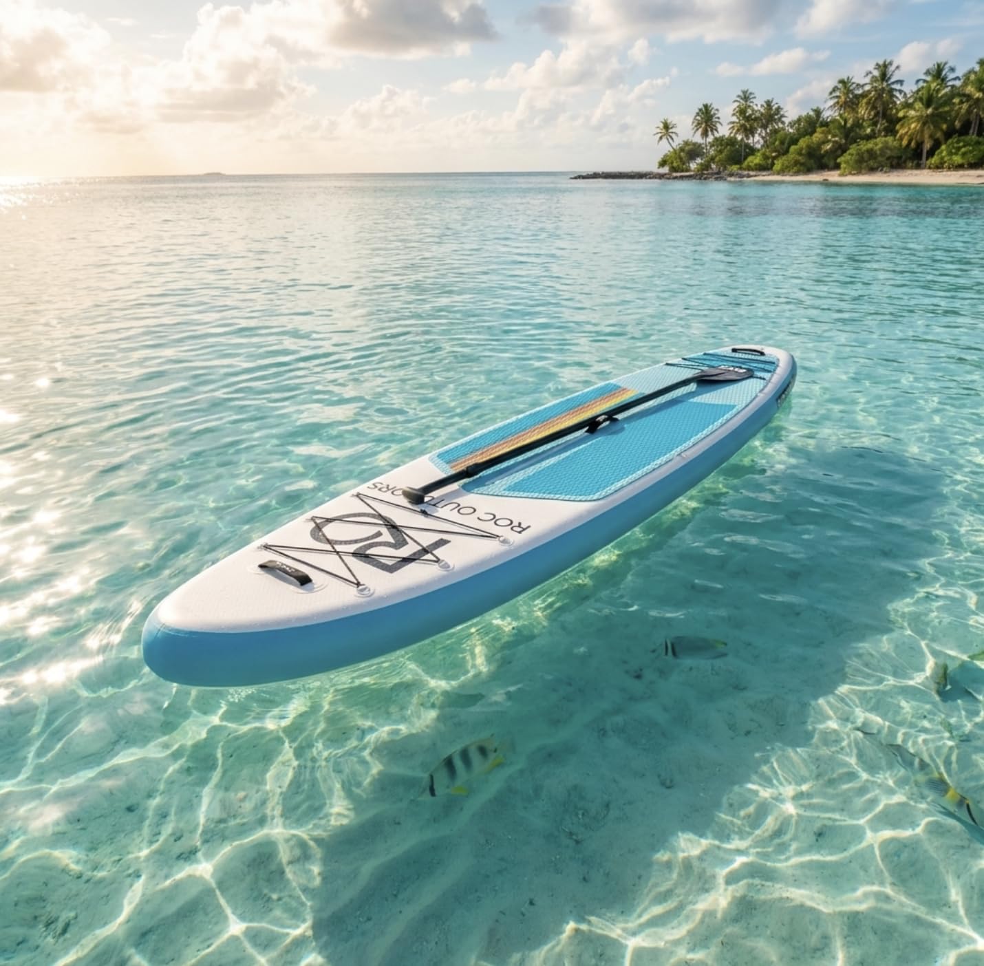 Roc Inflatable Stand Up Paddle Board 10' 6" with Premium SUP Paddle Board Accessories, Wide Stable Design, Non-Slip Comfort Deck for Youth & Adults