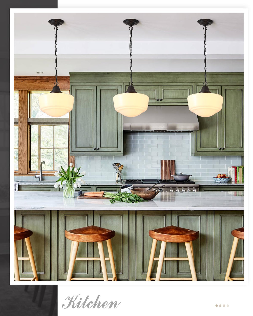 Schoolhouse Light Fixture, 12 Inch Black Finish with Milk Glass Semi Flush Mount Ceiling Light, Ceiling Light Fixture for Kitchen Hallway Entryway (Type C Pendant Light)