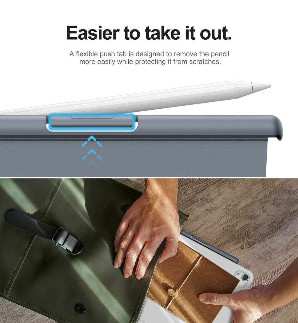 Dracool for Apple Pencil Pro/Apple Pencil 2nd Generation Pencil Holder Compatible with Magic Keyboard, Smart Folio, and Other Magnetic Cases for iPad Pencil Case 6.53 inch - Black
