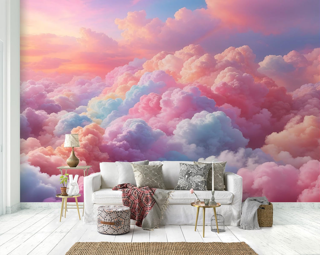 YQWDMX -Nursery Cartoon Woods Hand-Painted Animal Wallpaper Children's Room XT10 S 100" x 65"