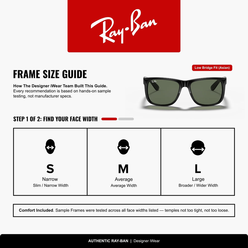 Ray-Ban RB4165F Justin Classic Square Sunglasses for Men