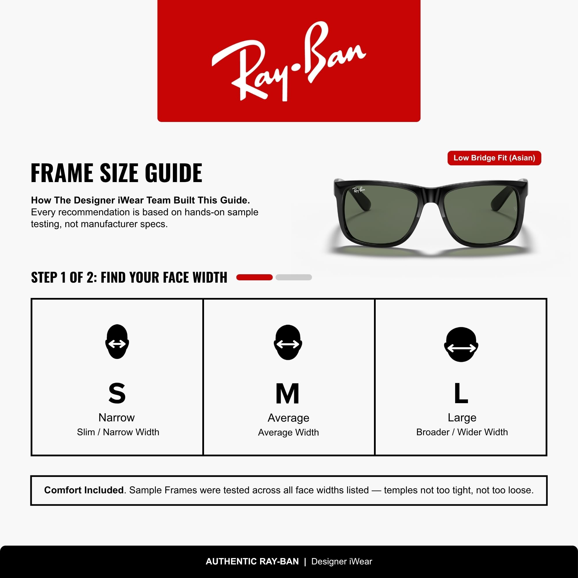 Ray-Ban RB4165F Justin Classic Square Sunglasses for Men