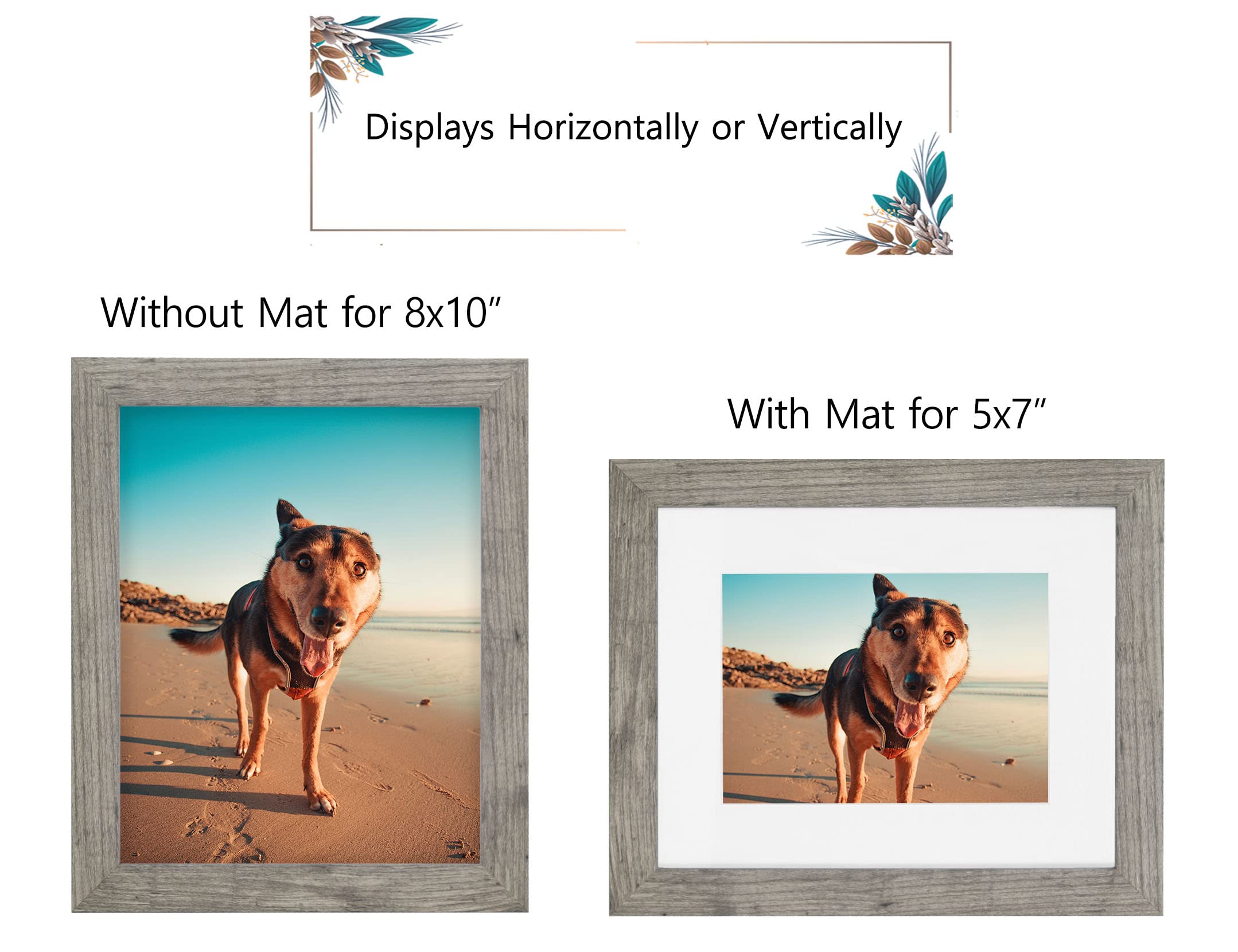 Califortree Black 11x14 Picture Frame - Display Photos 8x10 with Mat or 11x14 Without Mat - HD Glass Inside, Set of 2