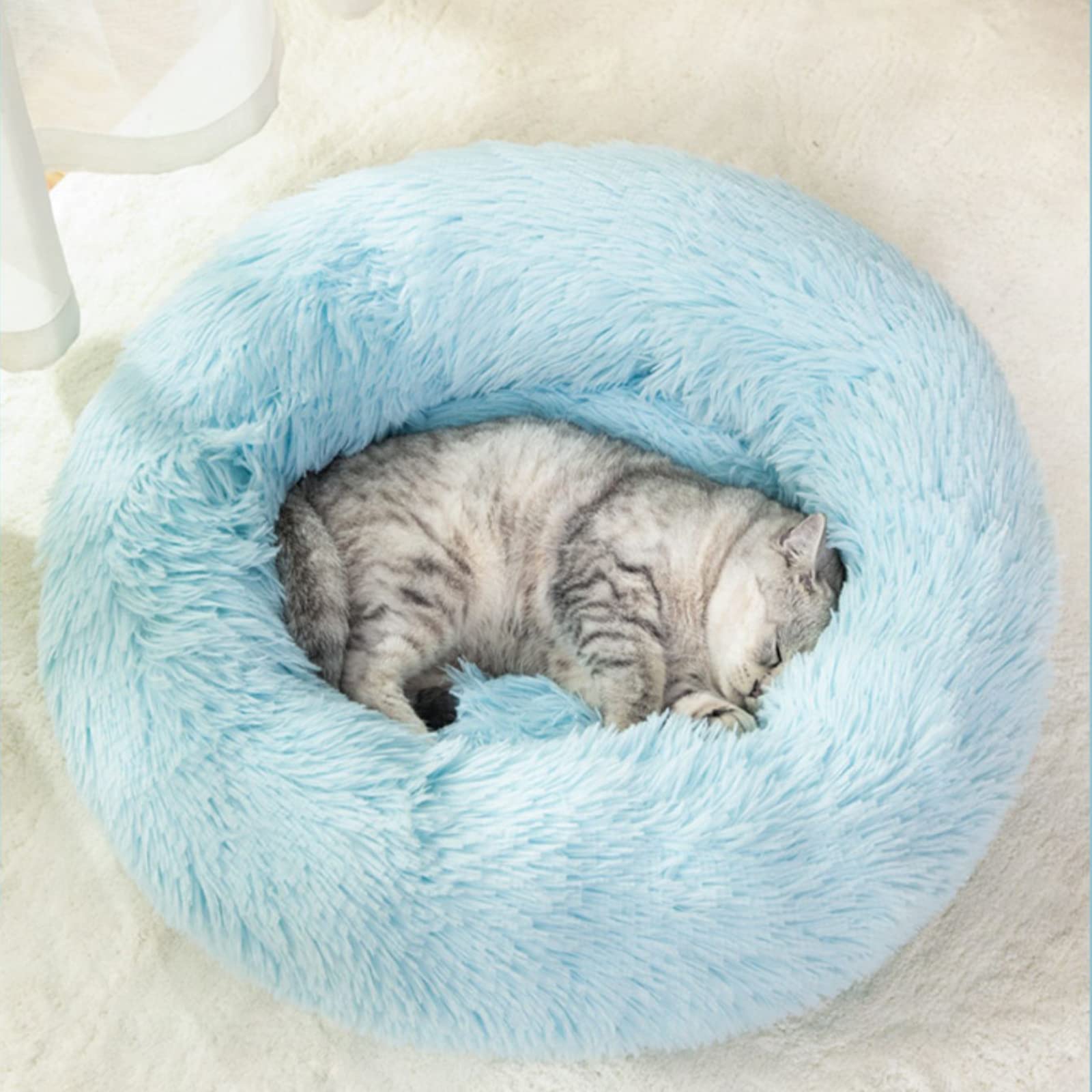 Nisrada Cat Beds for Indoor Cats,15.7 Inch Small Cats Beds, Washable-Round Pet Bed for Puppy and Kitten with Slip-Resistant Bottom