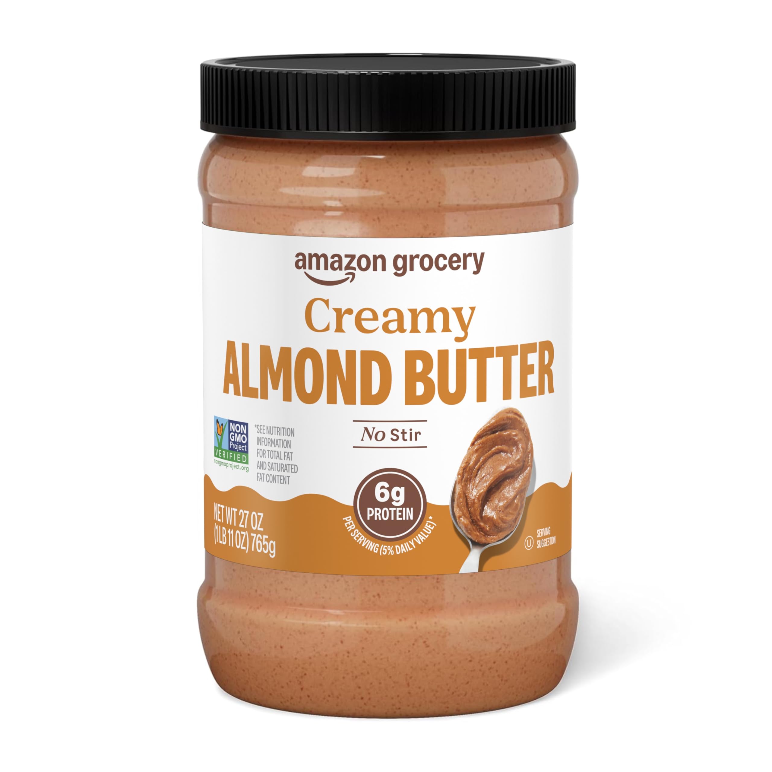 Amazon Grocery, Creamy Almond Butter, 16 Oz
