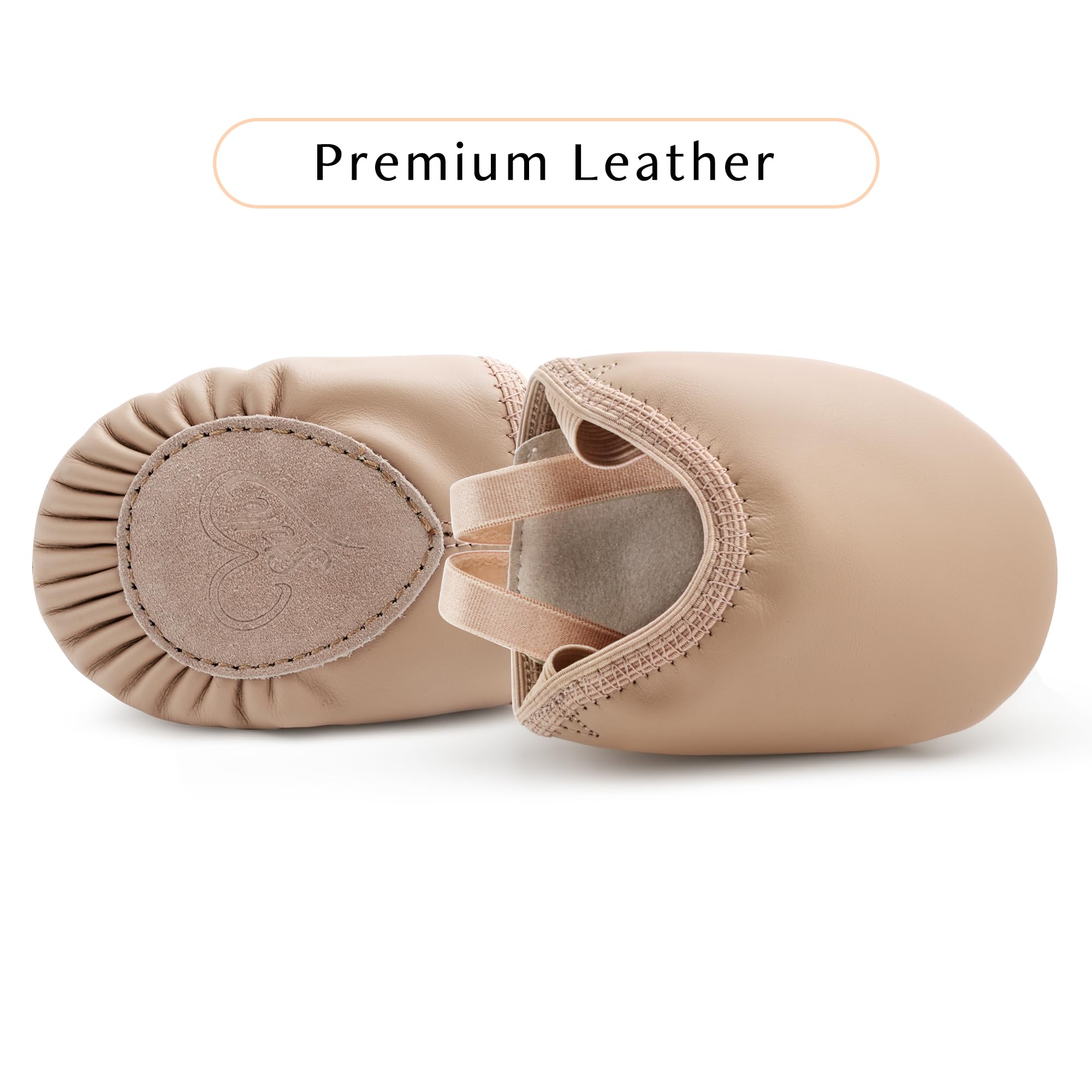 Stelle Leather Half Soles Dance Shoes Womens Lyrical Pirouette Turners Dance Shoes for Turning (Girls/Boys/Men/Adult)