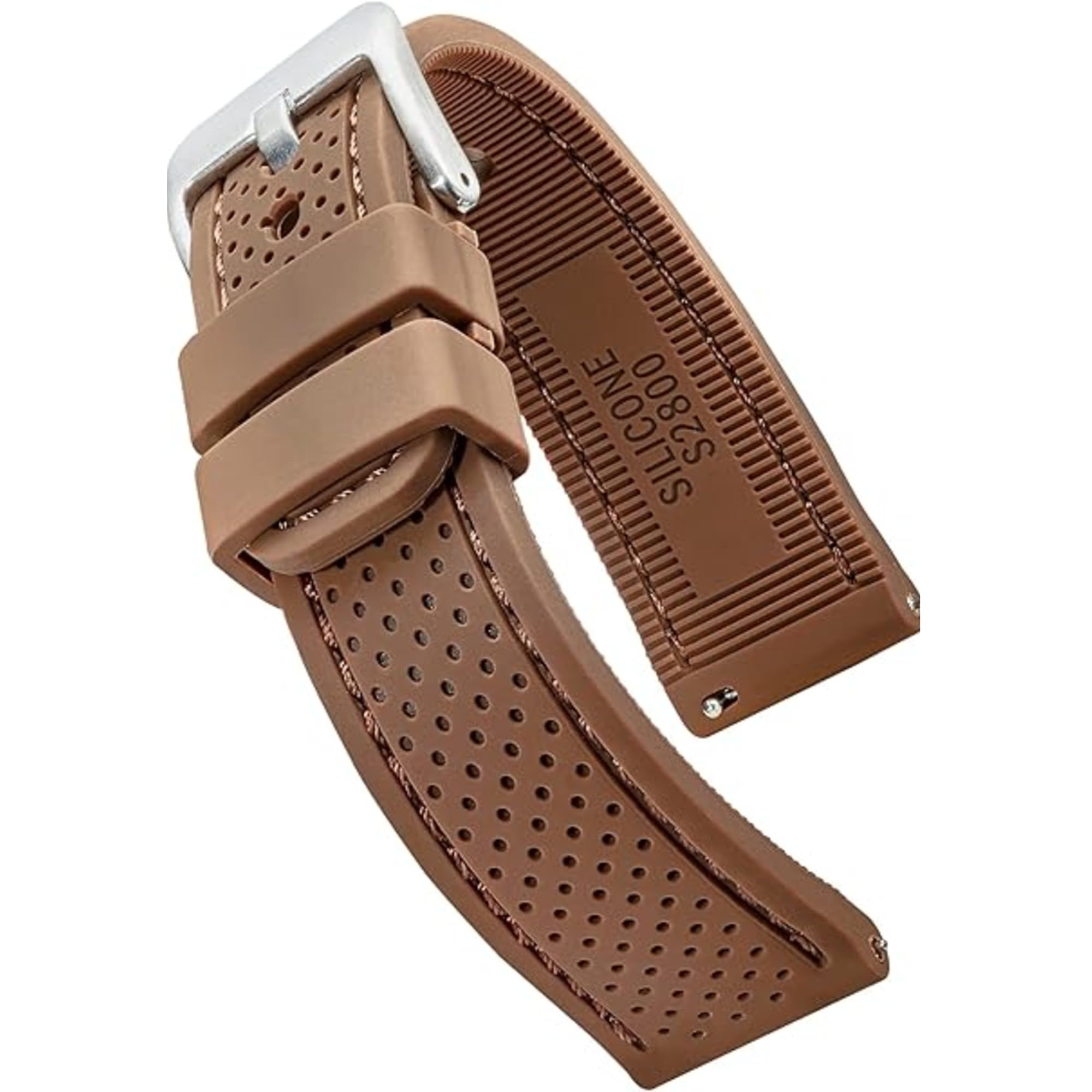ALPINE Sporty Premium Soft Silicone Adjustable Watch Band - Replacement Rubber Watch Bands for Women & Men - Waterproof Quick Release Watch Straps - Compatible with Regular & Smart Watch Bands