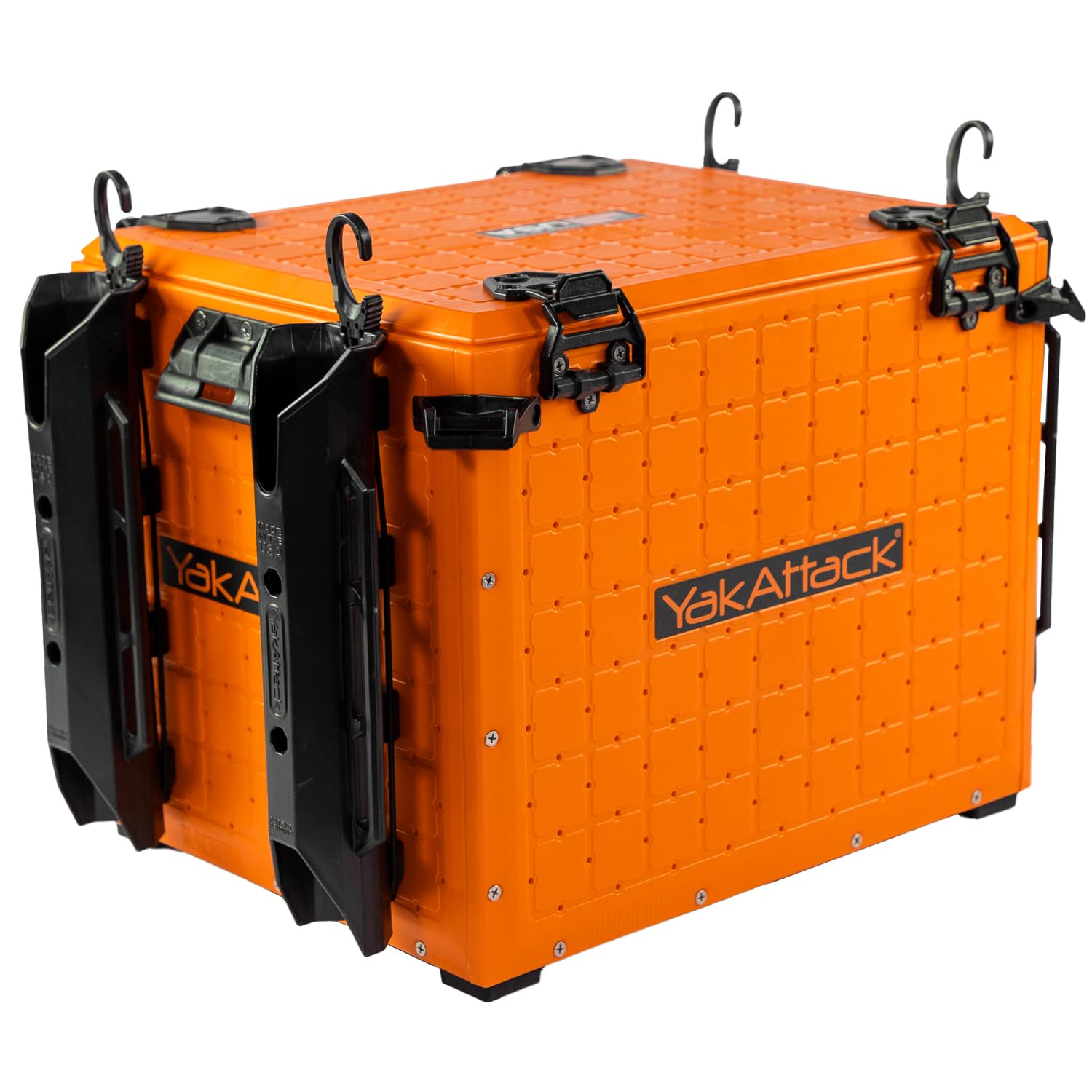 YakAttack BlackPak Pro 13" x 13" Fishing Crate with 3 Rod Holders - Battleship Grey | Compact Tackle Storage Box & Gear Organizer for Kayaks | Lightweight, Durable & Customizable Marine Accessory