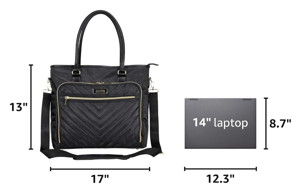 Kenneth Cole REACTION Chelsea Quilted Chevron 15" Laptop & Tablet Business Tote with Removable Shoulder Strap
