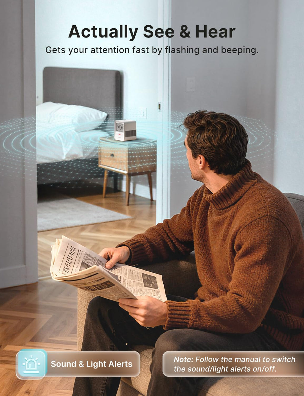 X-Sense Radon Detector, Audible & Visual Alert, One-Touch Reset, Stores up to 99 Local Reports, Temperature and Humidity Range Display, Long-Term Accurate Monitoring for up to 999 Days, Model XR0B-SR