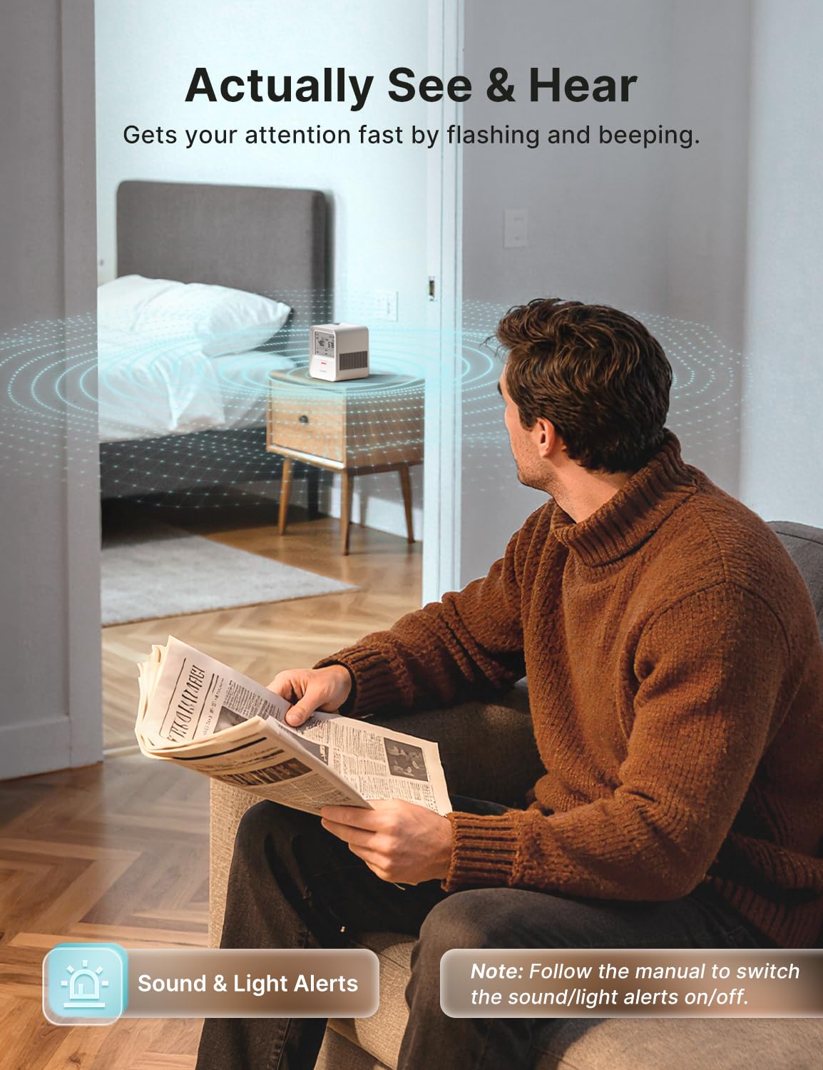 X-Sense Radon Detector, Audible & Visual Alert, One-Touch Reset, Stores up to 99 Local Reports, Temperature and Humidity Range Display, Long-Term Accurate Monitoring for up to 999 Days, Model XR0B-SR