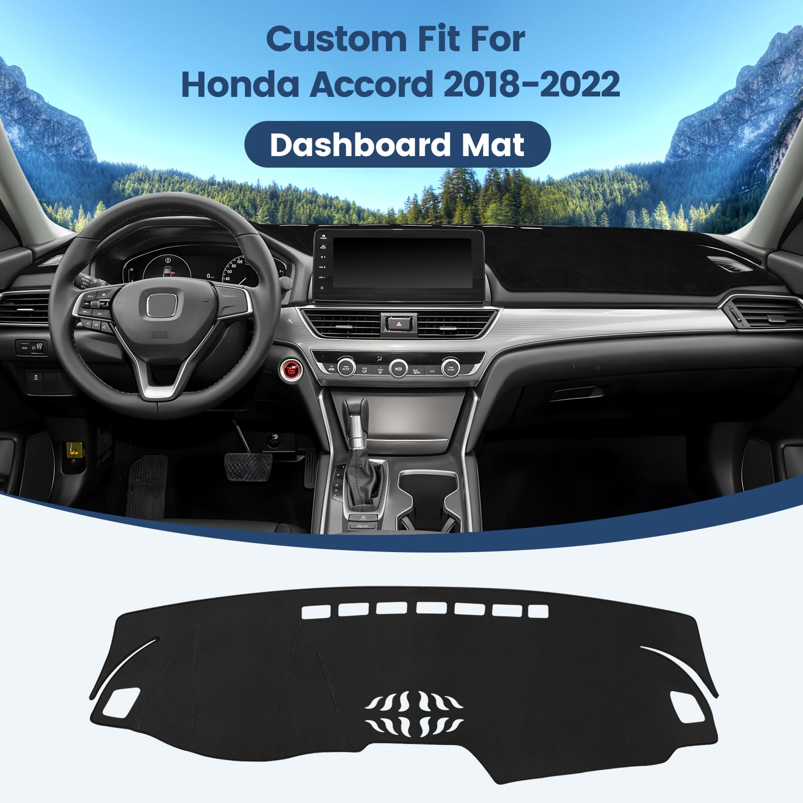 Dashboard Cover Mat Custom Fit for Mazda3 Hatchback, Sedan 2019-2024 2025 2026 (Without HUD) Dash Cover Nonslip Dash Mat Protector Sunshade No Glare Black