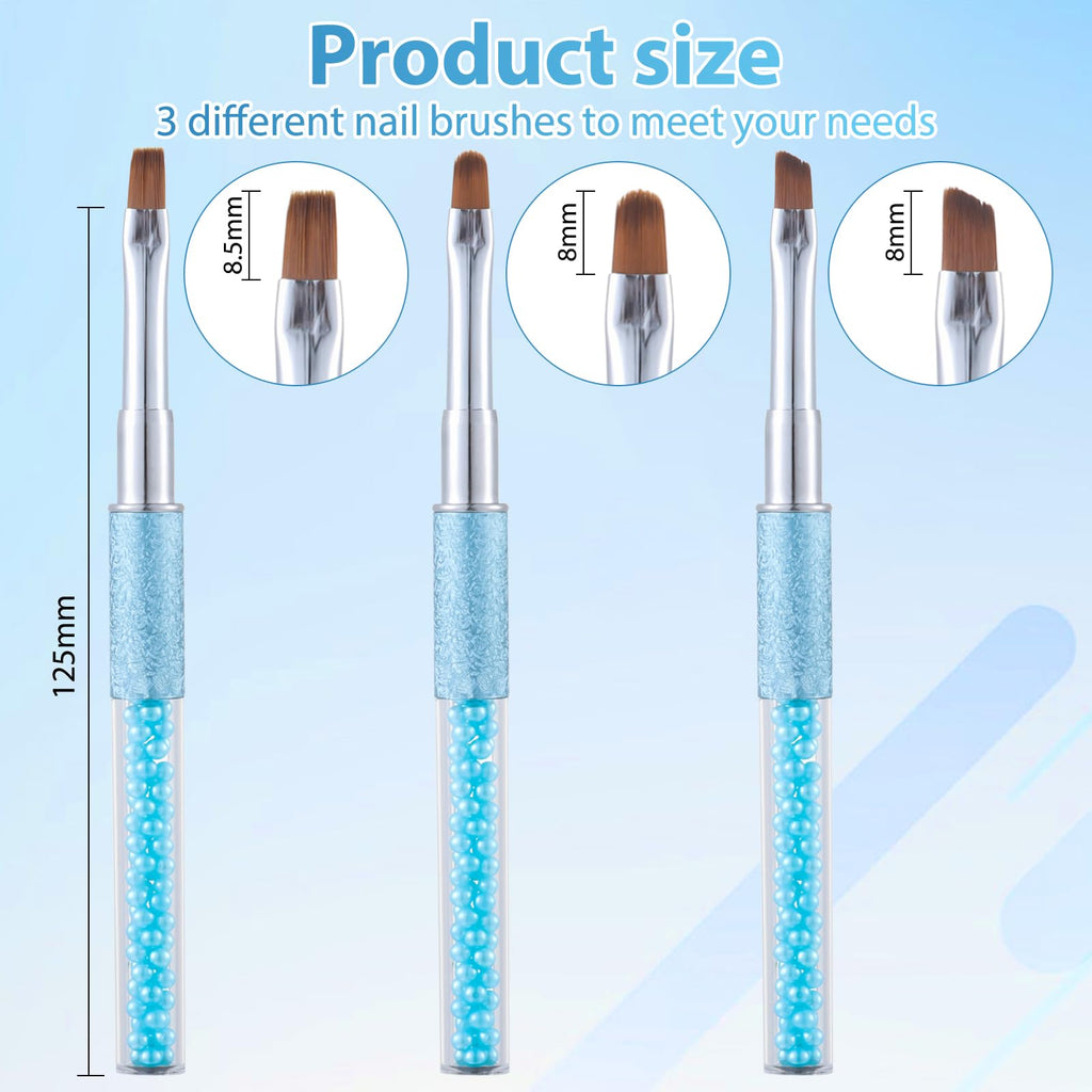 Nail Art Clean Up Brushes,Nail Brushes for Cleaning Polish Mistakes on the Cuticles, Acetone Resistant Nail Brush, Fingernail Cleaning Brushes for Nail Art and Designs (2 Pcs Round&Angled)