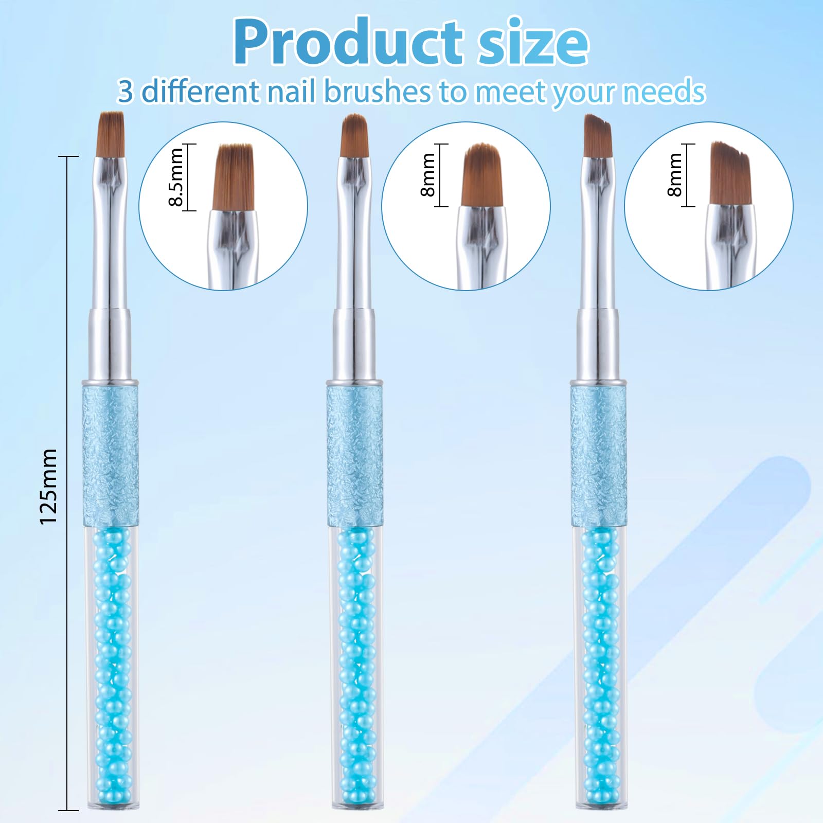 Nail Art Clean Up Brushes,Nail Brushes for Cleaning Polish Mistakes on the Cuticles, Acetone Resistant Nail Brush, Fingernail Cleaning Brushes for Nail Art and Designs (2 Pcs Round&Angled)