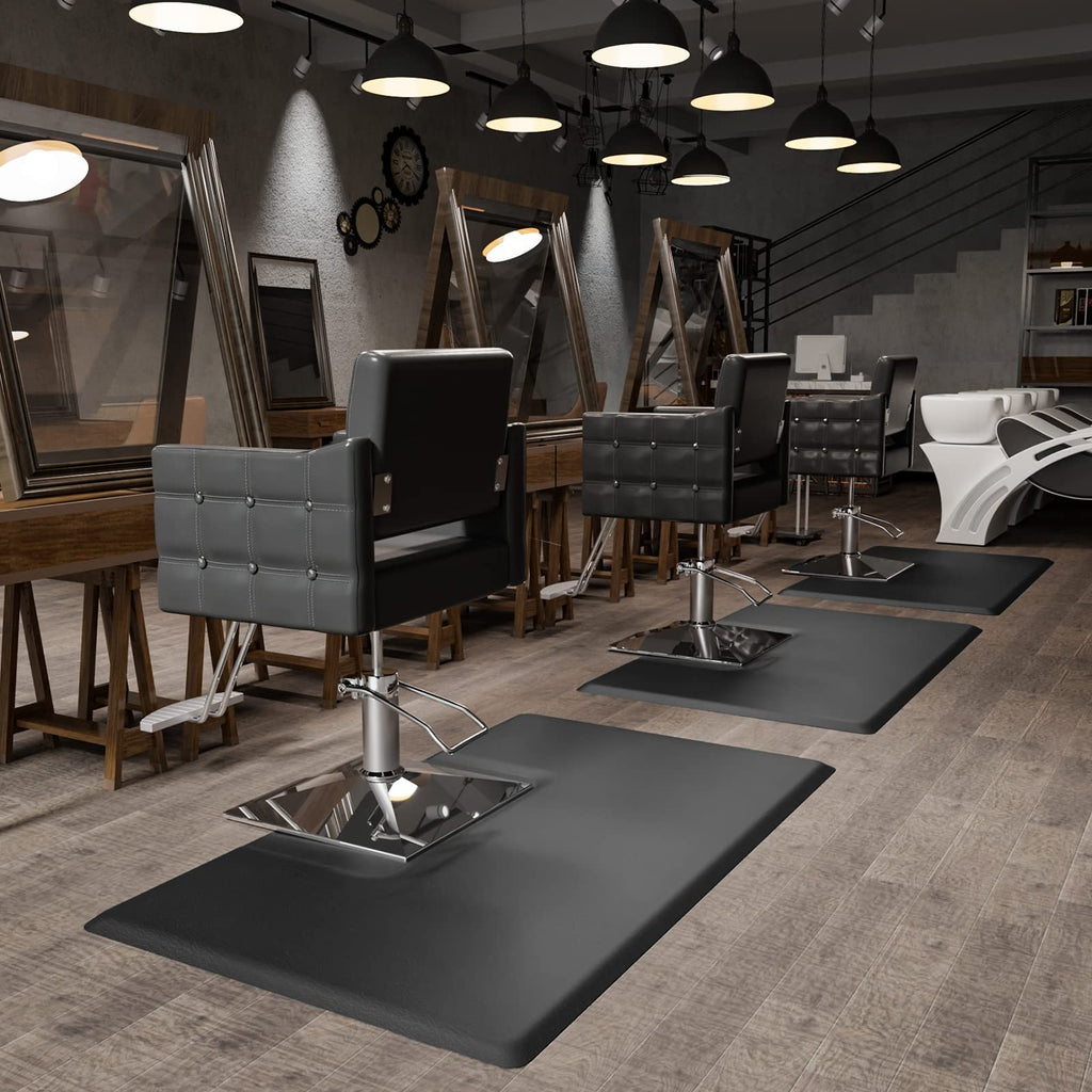 OmySalon 3' x 4' Barber Floor Mat Anti Fatigue for Stylist Standing, 1/2'' Thick Comfort Matt Square Base for Salon Styling Chair, Hair Cutting Hairdressing Beauty Equipment