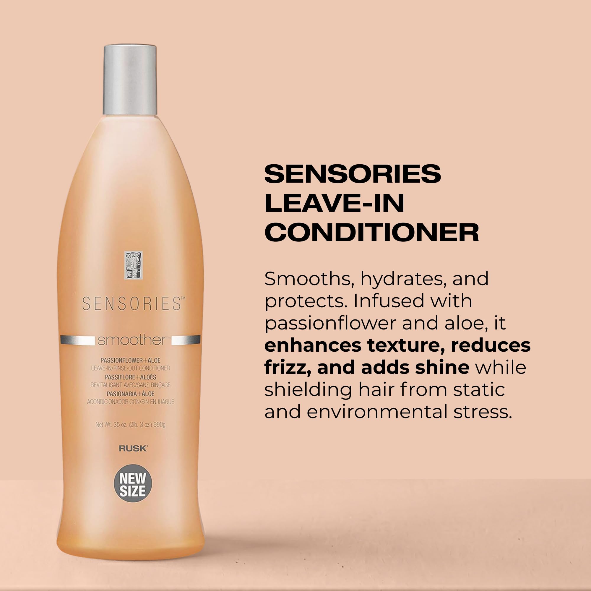 RUSK Sensories Smoother Passionflower and Aloe Smoothing, Anti-Frizz, Restore Moisture Balance, and Provides Shine