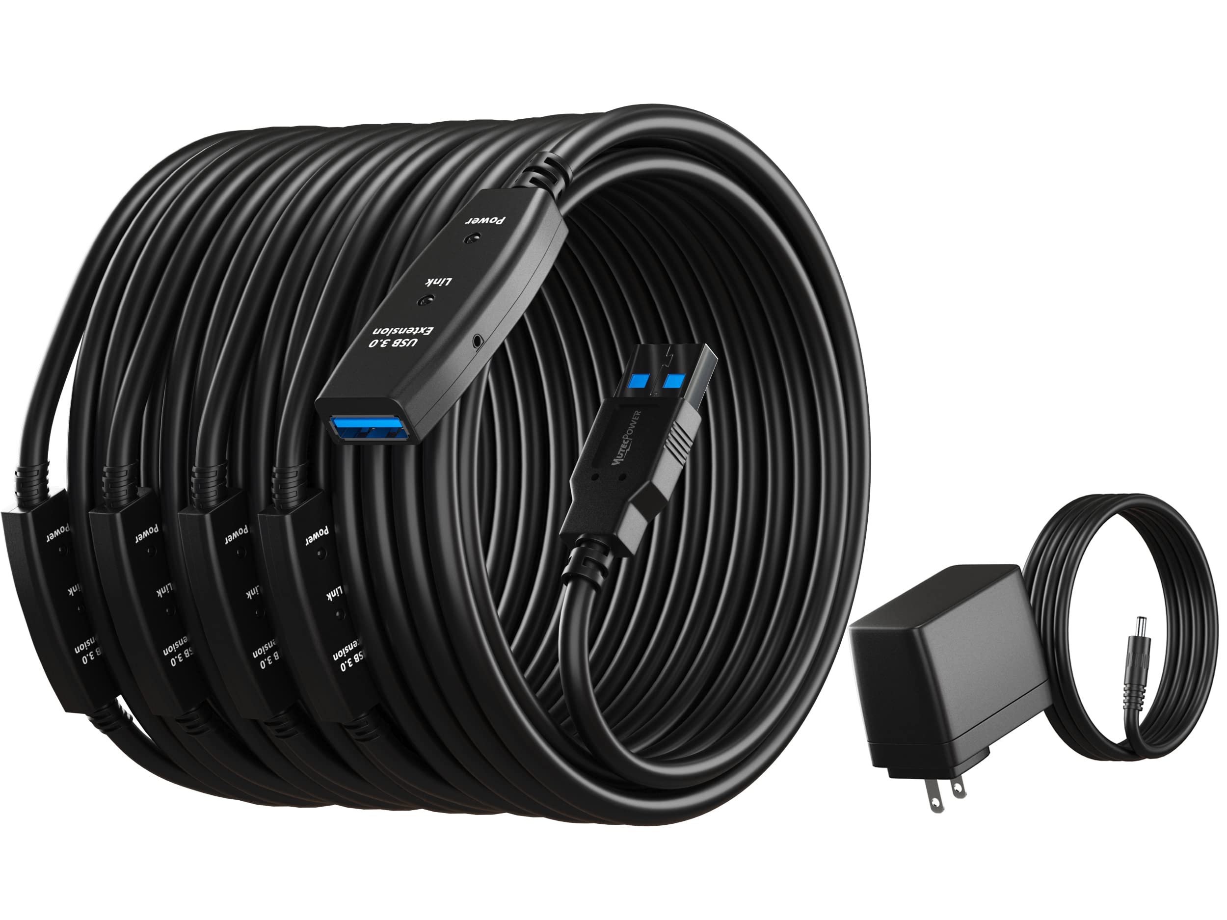 MutecPower 16 Feet Active USB Extension Cable 3.0 Male to Female with A Extension chipset Signal Booster - Active Extension/Repeater Cord 5 Meters / 16 Feet