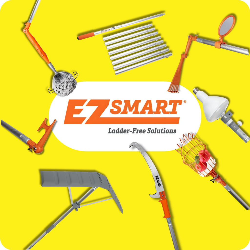 EZ Smart 21ft+ Extension Pole – Extendable Pole Reaches 1 to 16ft, Expandable with Add-a-Pole – Compact, Lightweight, and Durable – Fits Cleaning, Painting, Dusting & Fruit Picker Attachments