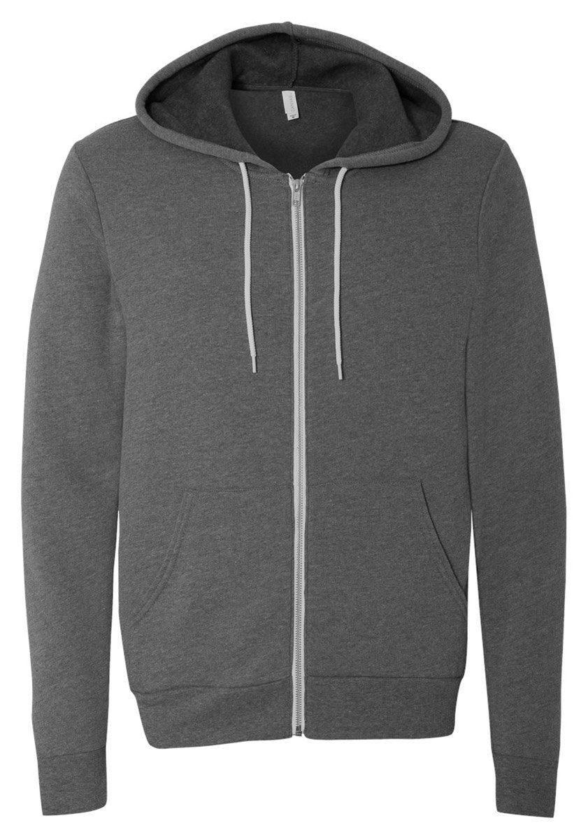 Bella & Canvas Men's 3739 Unisex Poly-Cotton Fleece Full-Zip Hoodie