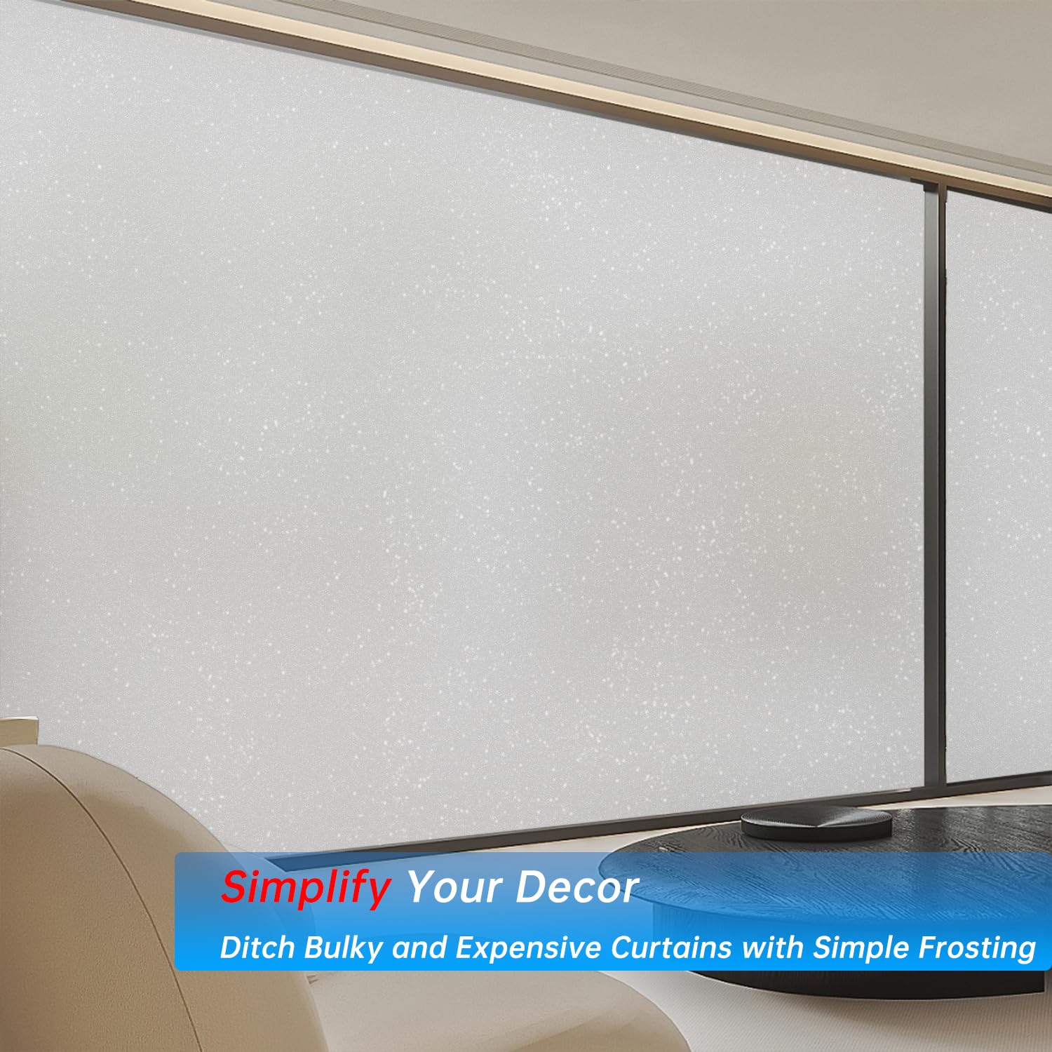 Window Privacy Blinds, Removable Glass Door Privacy Film, Suitable for Bathrooms, Offices, Static Cling Decorative Film, Reusable Window Stickers (Blinds, 17.5 x 78.7 inch)