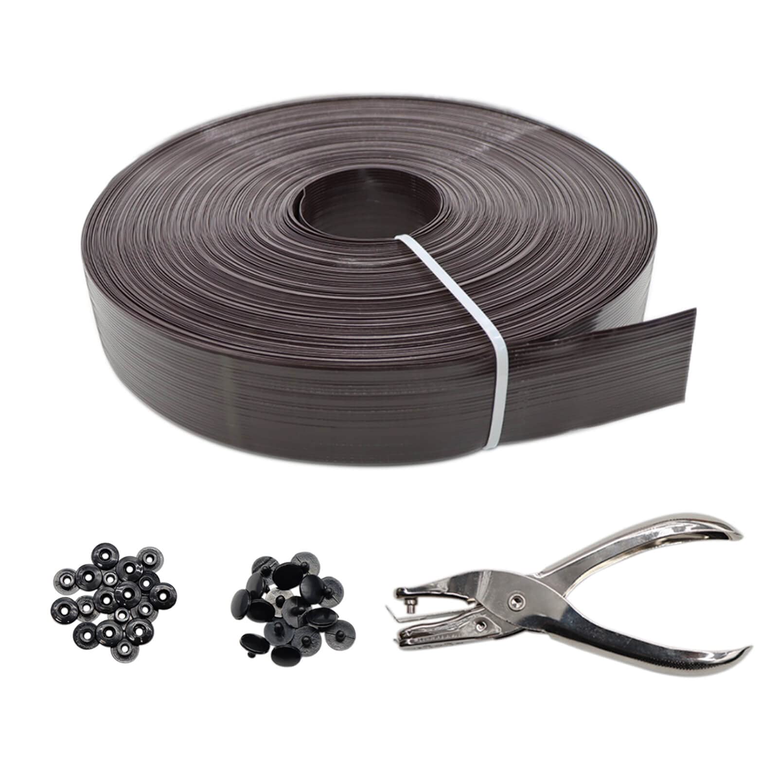 Chain Link Fence Privacy Tape, 246ft x 0.15ft Chain Link Fence Slats, Fence Covering Privacy, Brown (200PCS Button + Puncher Included)