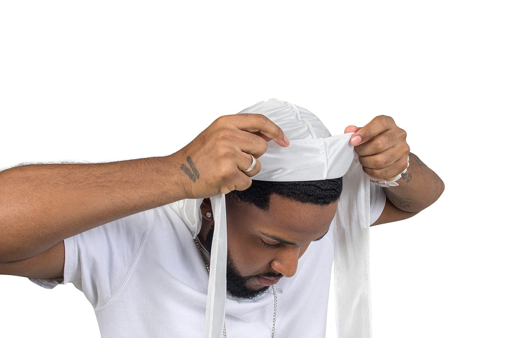 4PCS Silky Durags for Men Women 360 Waves with 1 Wave Cap, Silky Satin Durag Extra Long Tails