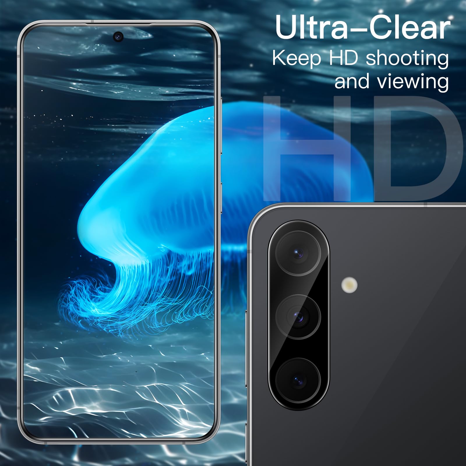 JETech Screen Protector for Samsung Galaxy S20 FE 6.5-Inch with Camera Lens Protector, Tempered Glass Film, Fingerprint ID Compatible, HD Clear, 2-Pack Each