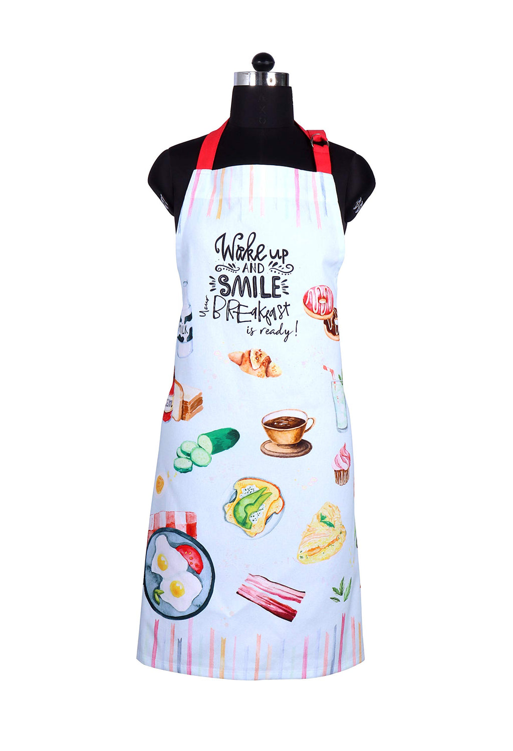 AMOUR INFINI Cotton Aprons for Women with Pocket, Adjustable Strap & Waist Ties - Washable Aprons for Baking, Cooking, Gardening (27.5 x 33 Inches - Blooming Floral)