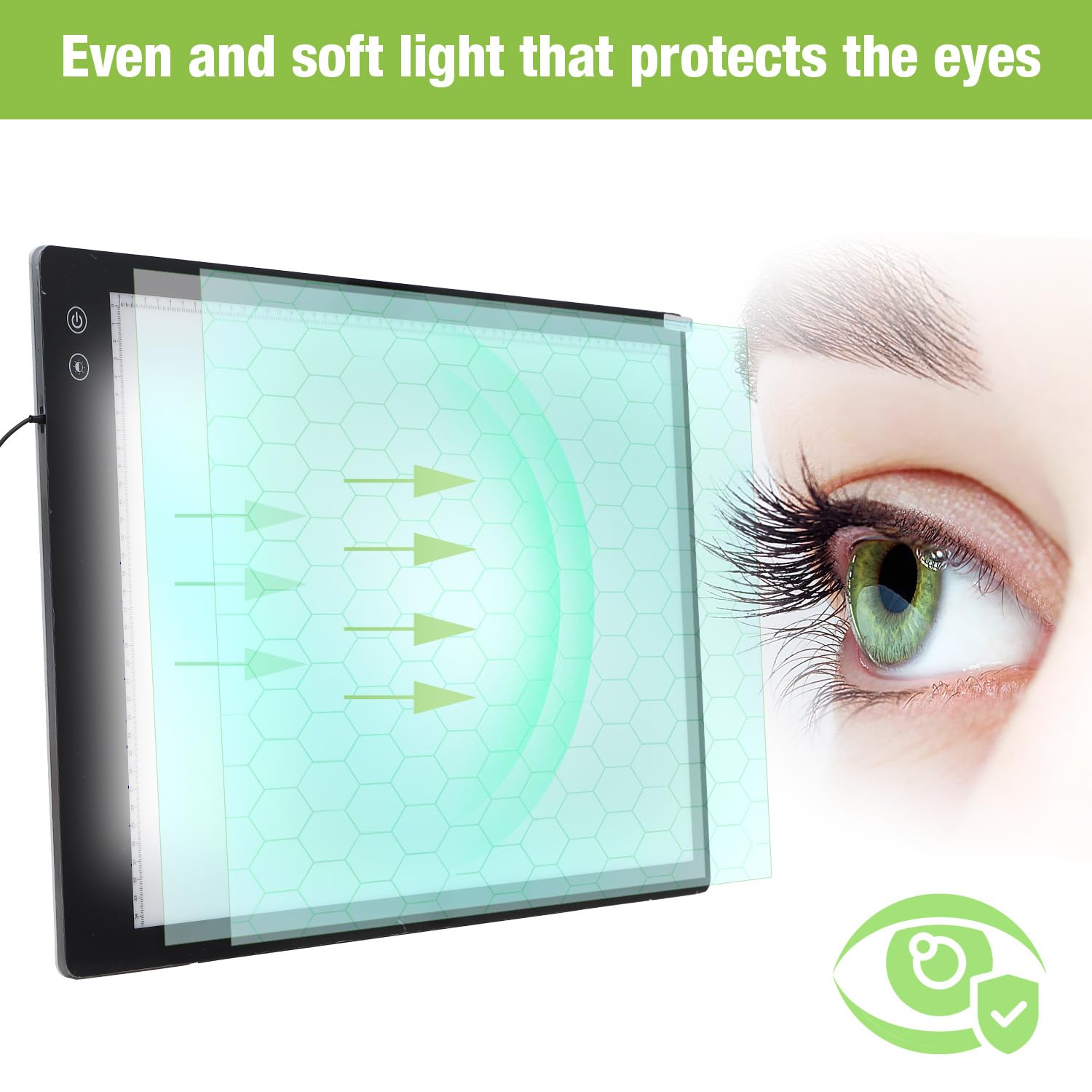 Zocelight A1(35.4''x 23.6'') Large Rechargeable Light Pad for Diamond Painting,6 Levels & Stepless Dimming Light Box for Tracing,3-Color Modes Light Board,Built-in 6000mAh Battery Light Table for Art