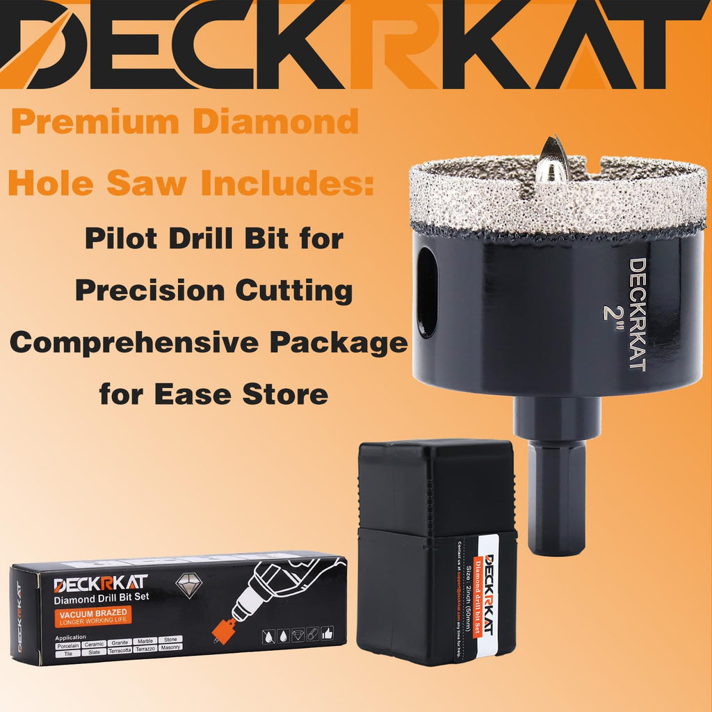 1 Inch Diamond Hole-Saw Bits with Pilot Drill Bit - 2pc 1" Diamond Tipped Tile Hole Saws with Guiding Bit Accurate Drilling for Porcelain Tile Ceramic Pottery Granite Stone Glass Bottles 25mm