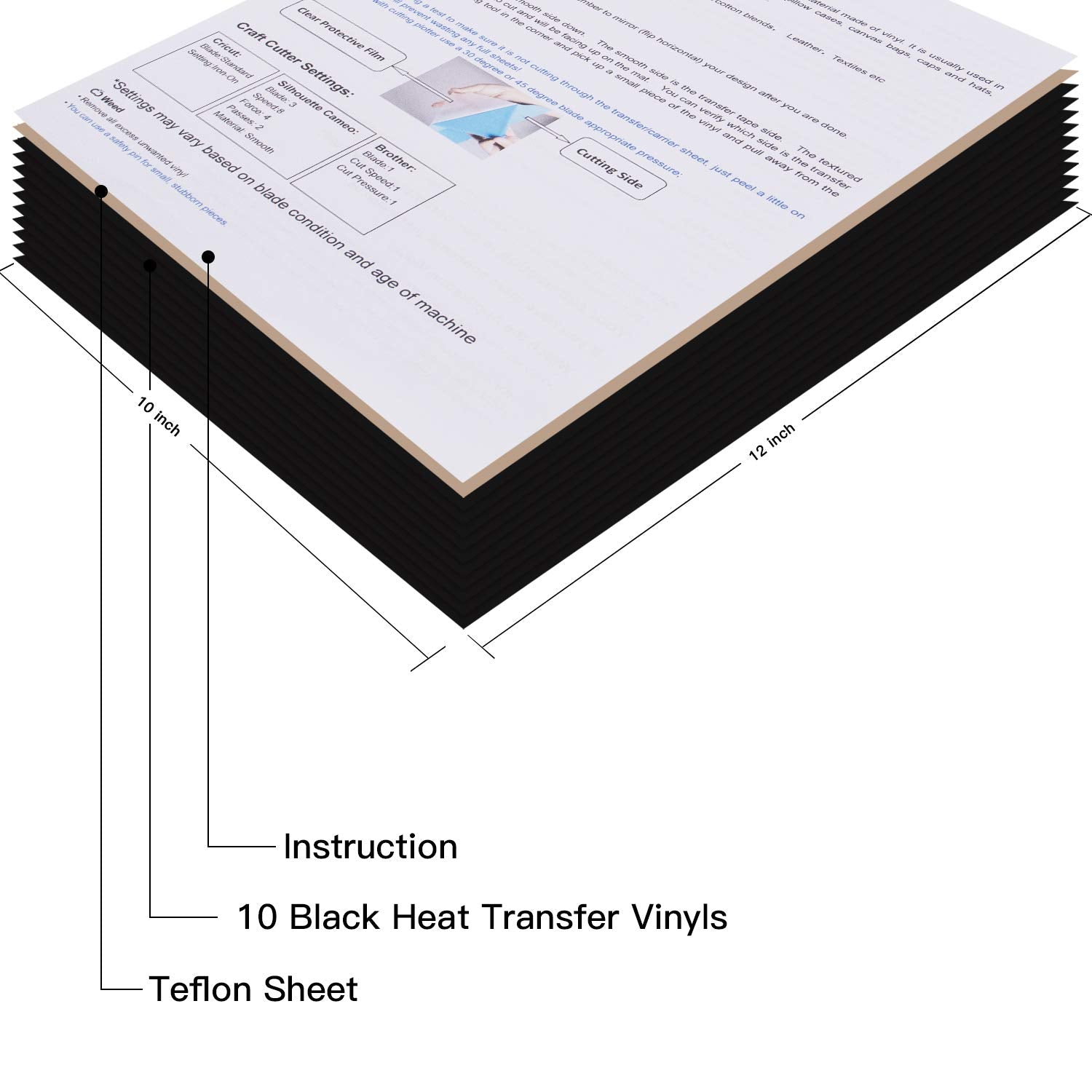 JANDJPACKAGING Baby Blue Heat Transfer Vinyl HTV - 10 Sheets Easy to Weed T-Shirt Iron on Vinyl Compatible with Cricut Cutting Machine & Silhouette Cameo, All Craft Cutters