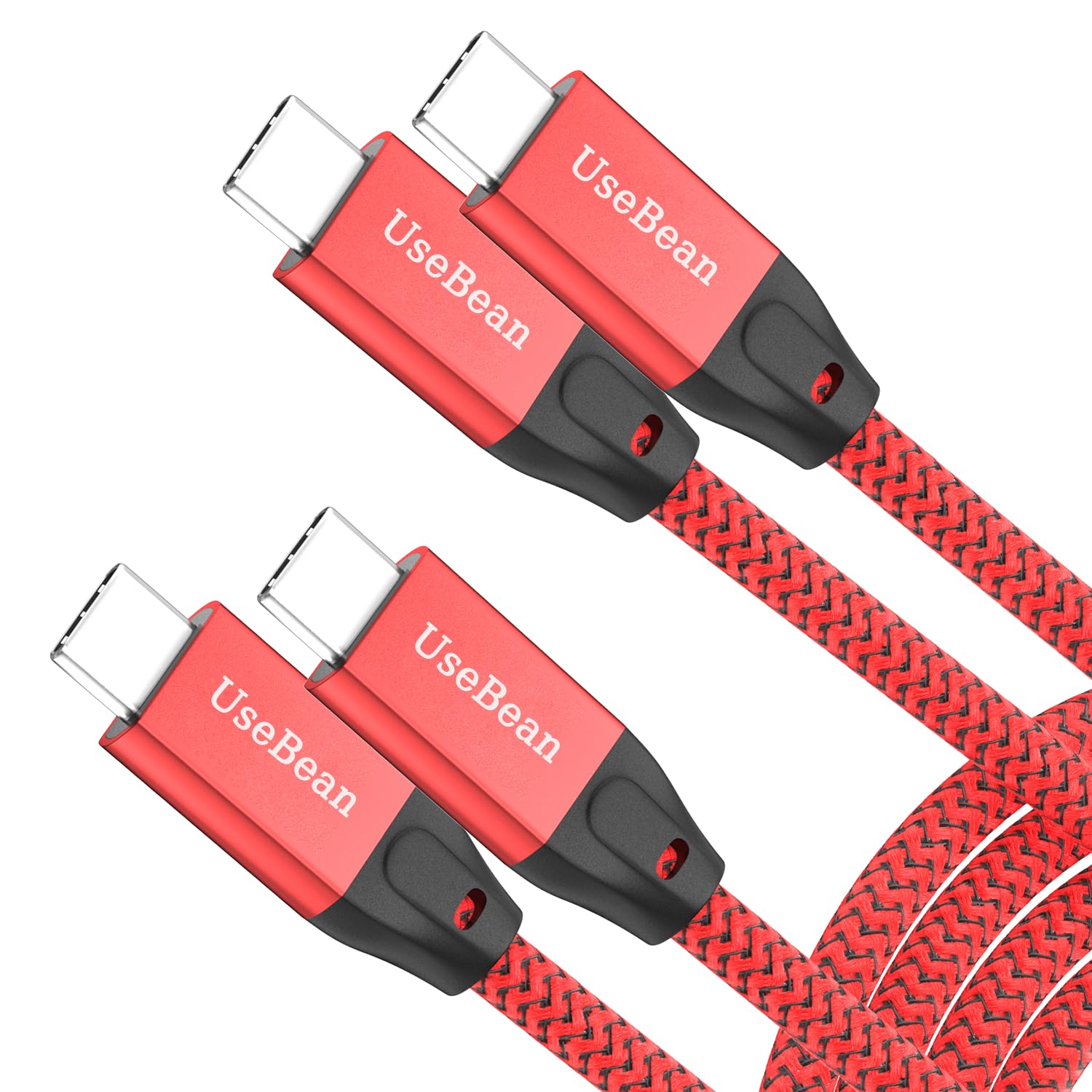UseBean USB C to USB C Cable 100W 0.6FT(2 Pack), Short USB C 3.2 Gen 2X2 20Gbps 4K@60HZ Video Cable,Type C to C Charger Cord Fast Charge,for iPhone 15,MacBook, iPad Pro Air Mini,Galaxy S24/S23