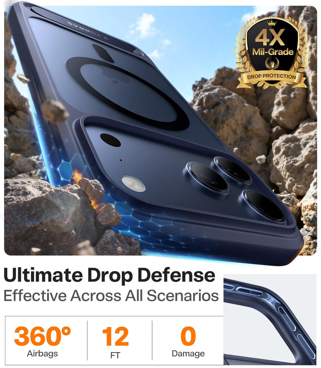 TORRAS for iPhone 13 Pro Max Case Translucent Black | Strong Magnetic & Seamless Stand, Fit for MagSafe, Military-Grade Drop Protection, Sturdy Adjustable Built-in Kickstand, Slim Matte Finish