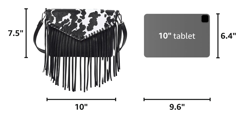 HDE Women's PU Leather Hobo Fringe Crossbody Tassel Purse Vintage Flap Envelope Handbag Western Sling Shoulder Bag