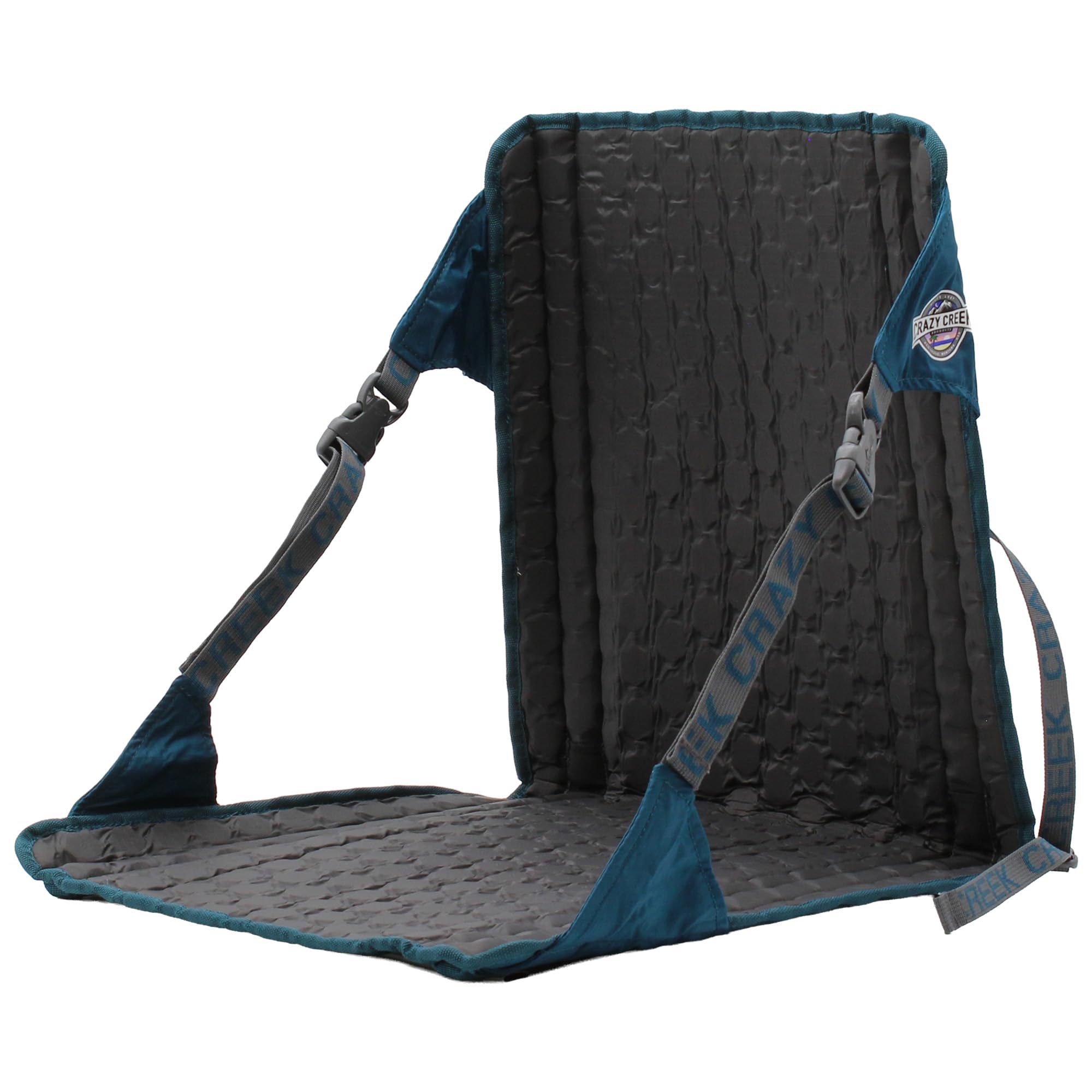 Crazy Creek HEX 2.0 PowerLounger for Day Hiking & Backpacking Trips, 250 LBS Weight Capacity, Adjustable Straps, Compact Design, Water-Resistant, Aleutian Blue/Slate