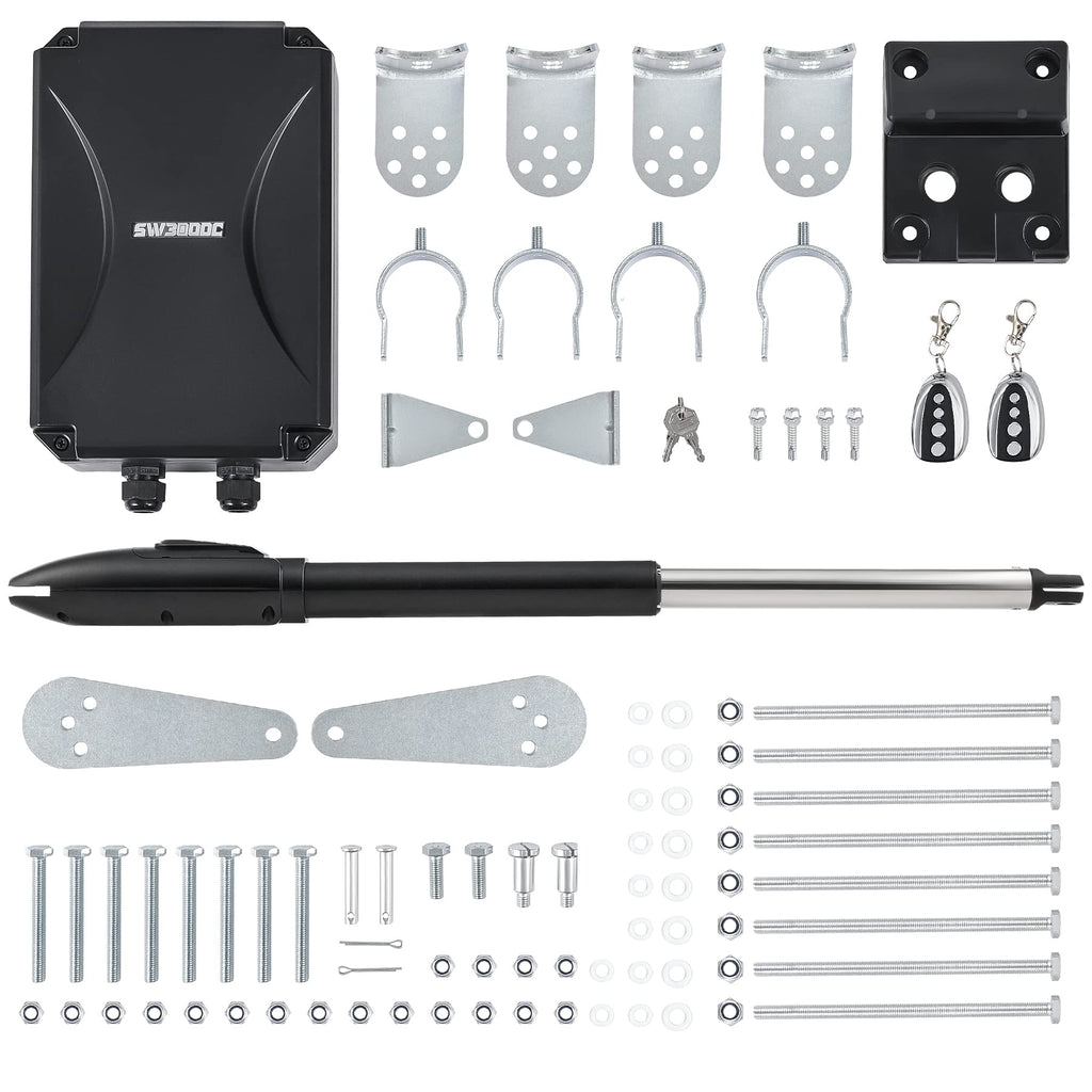 CO-Z Automatic Dual Swing Gate Opener Kit, Electric Gate Opener for Doors up to 660lb*2 18ft, Driveway Home Garden Gate System for Double Swing Gates, Dual Gate Complete Kit with Remote Control