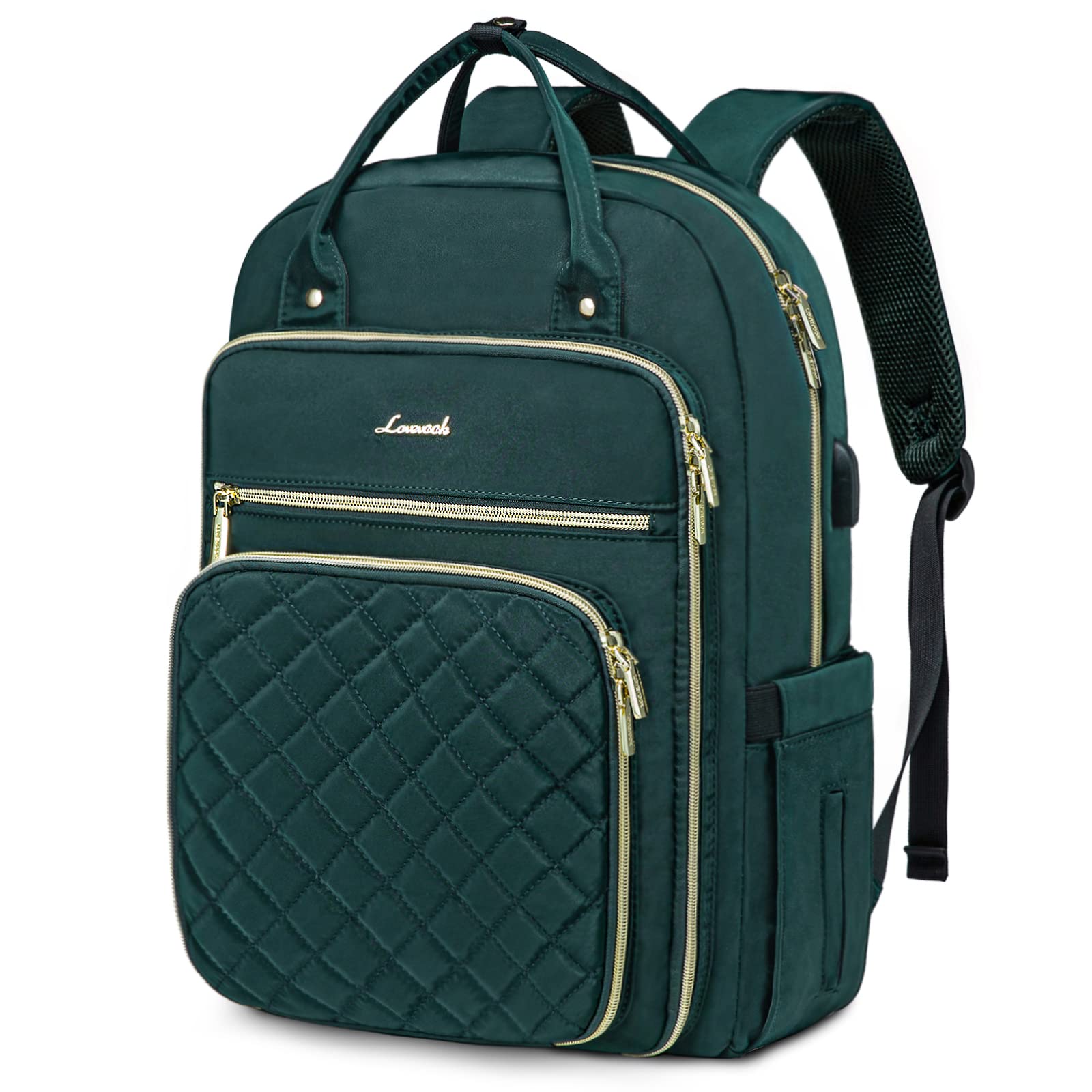 LOVEVOOK Laptop Backpack for Women, Water Resistant Travel Work Backpacks Purse College Business Teacher Nurse Computer bag with USB Charging Port