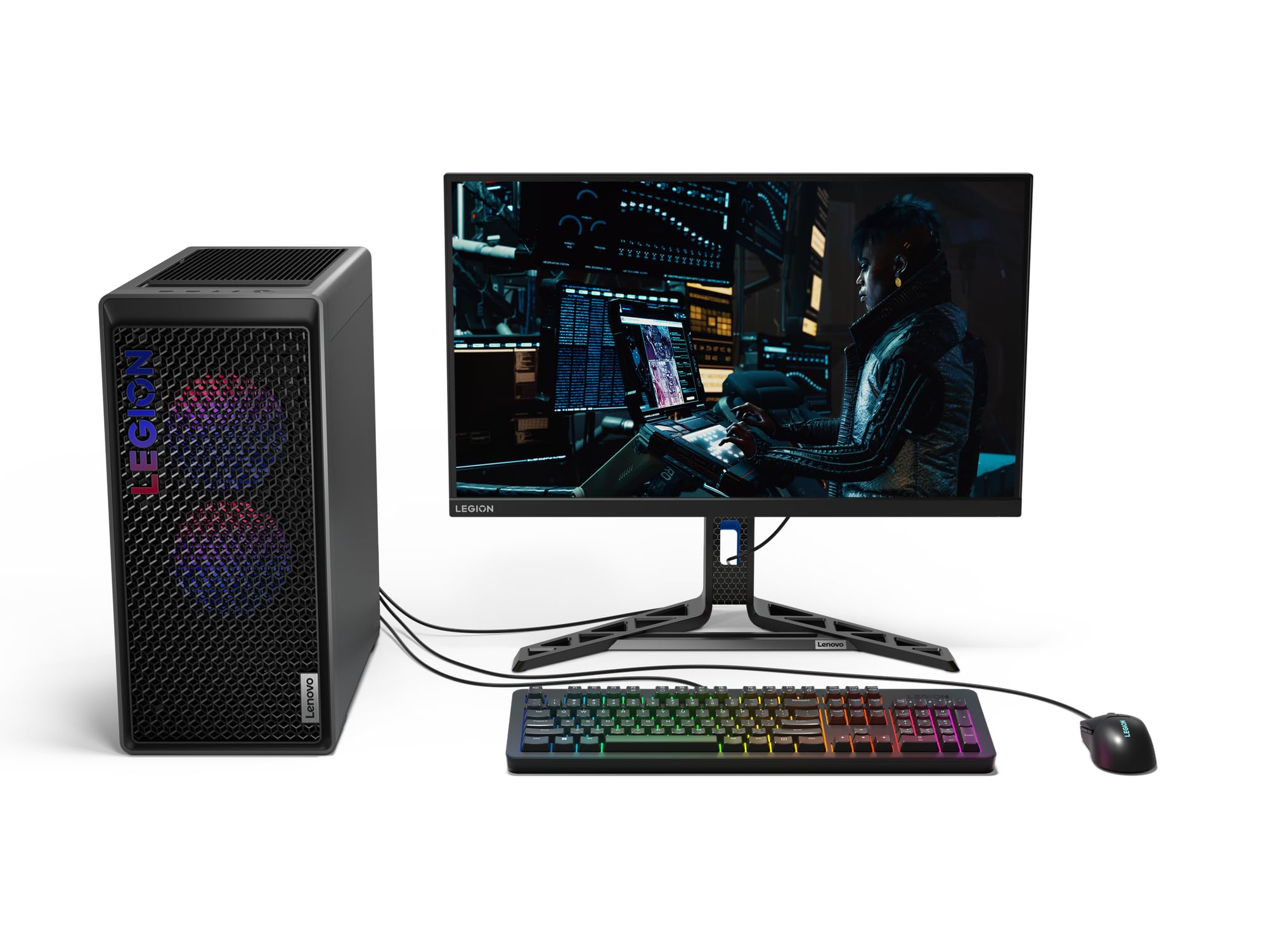 Lenovo Legion KM310 RGB Wired Gaming Keyboard & Mouse Combo - K310 Keyboard w/Silent Operation & Compact Water-Resistant Design - M300S Mouse with 8000 Adjustable DPI, 220 IPS, 6 Programmable Buttons