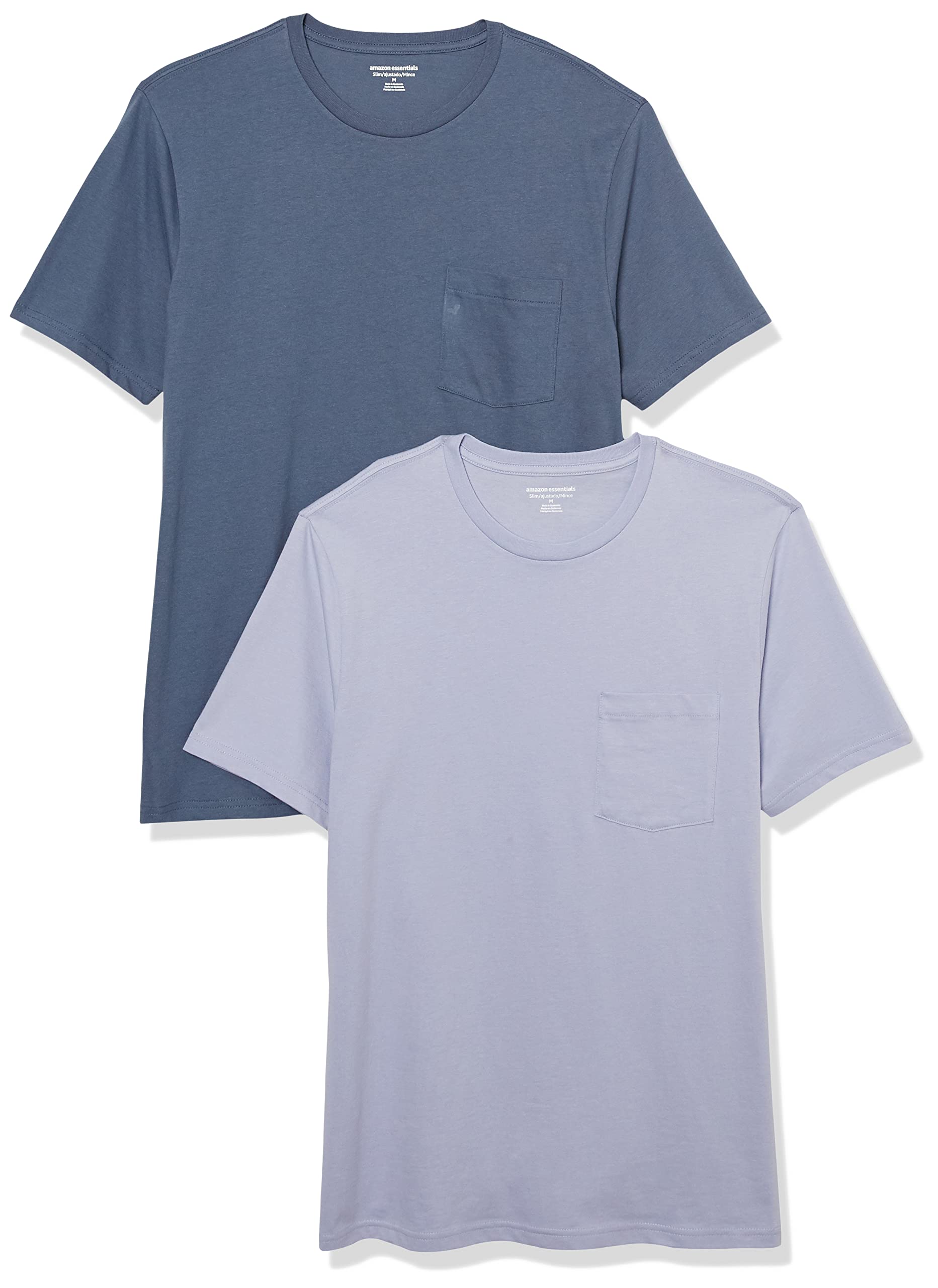 Amazon Essentials Men's Short-Sleeve Crewneck Pocket T-Shirts, Pack of 2