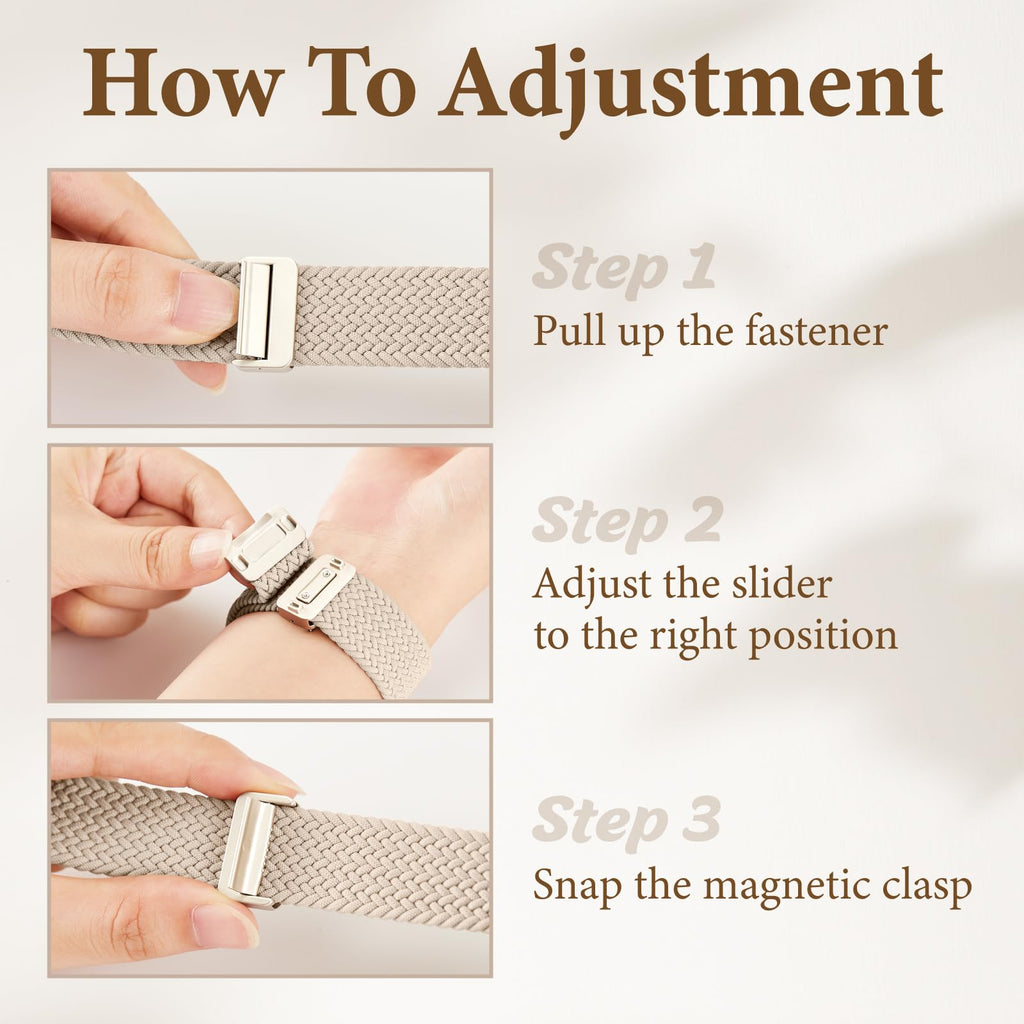 Braided Stretchy Bands with Magnetic Clasp Compatible for Apple Watch Band 38mm 40mm 41mm 42mm 44mm 45mm 46mm 49mm Women Men, Nylon Sport Solo Loop for iWatch Series 11 10 9 8 7 6 5 4 3 Ultra 3 2 1 SE
