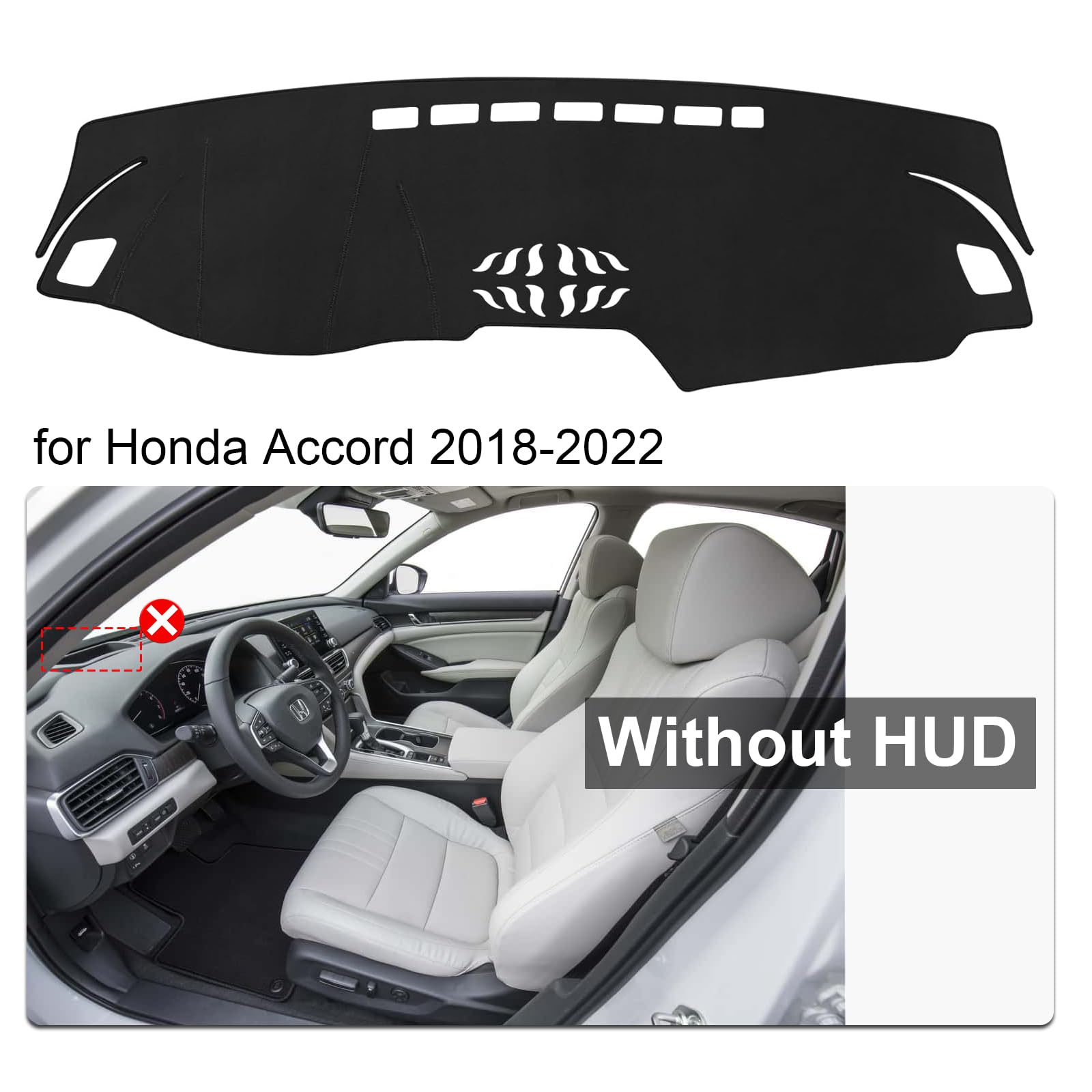 Dashboard Cover Mat Custom Fit for Mazda3 Hatchback, Sedan 2019-2024 2025 2026 (Without HUD) Dash Cover Nonslip Dash Mat Protector Sunshade No Glare Black