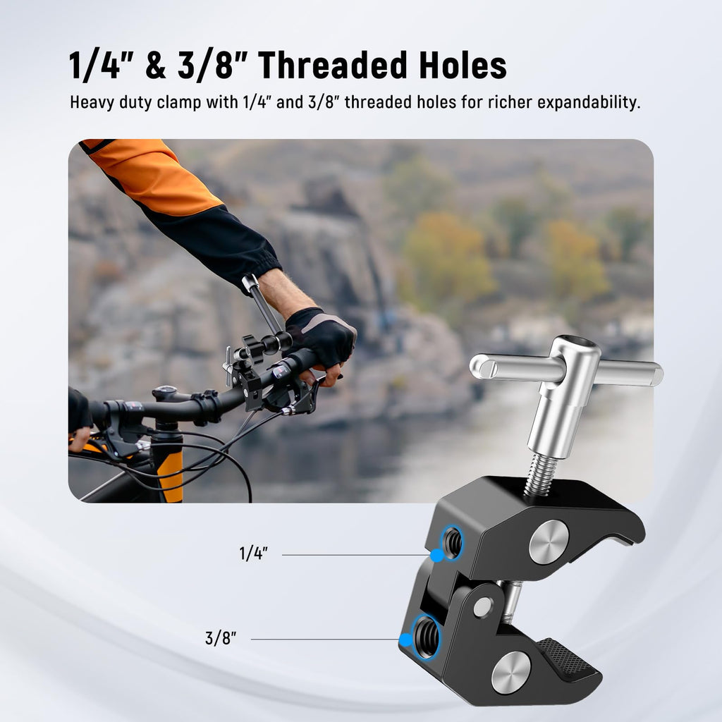 NEEWER 5.9"/15cm Adjustable Friction Magic Arm with 1/4" Screw on Both Ends, Compatible with SmallRig Cage, Flash/LED Light/Microphone/Monitor/SuperClip, Max Load 4.4lb/2kg, ST15