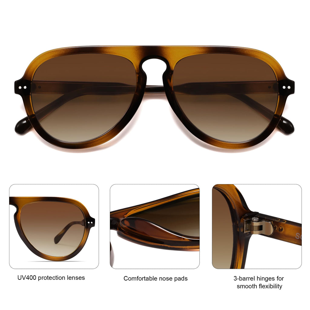 SOJOS Retro Aviator Sunglasses Womens Mens Vintage Plastic Frame Shades Lentes De Sol Para Mujer SJ2255