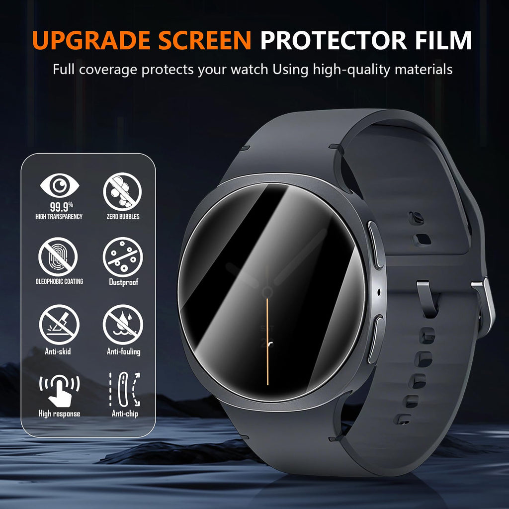 Suoman 4-Pack for Samsung Galaxy Watch 4 Classic 46mm Tempered Glass Screen Protector for Galaxy Watch 4 Classic 46mm Smartwatch [2.5D 9H Hardness] [Anti-Scratch]